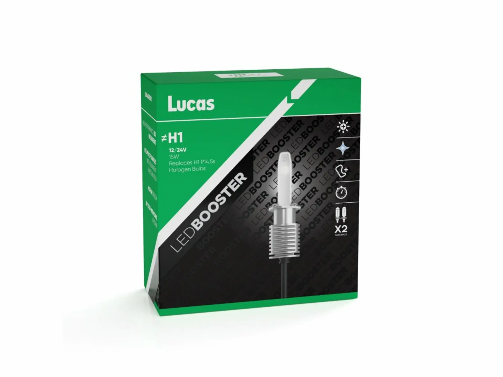 Lucas 12V H1 LED žárovka P14,5s, sada 2 ks 6500K