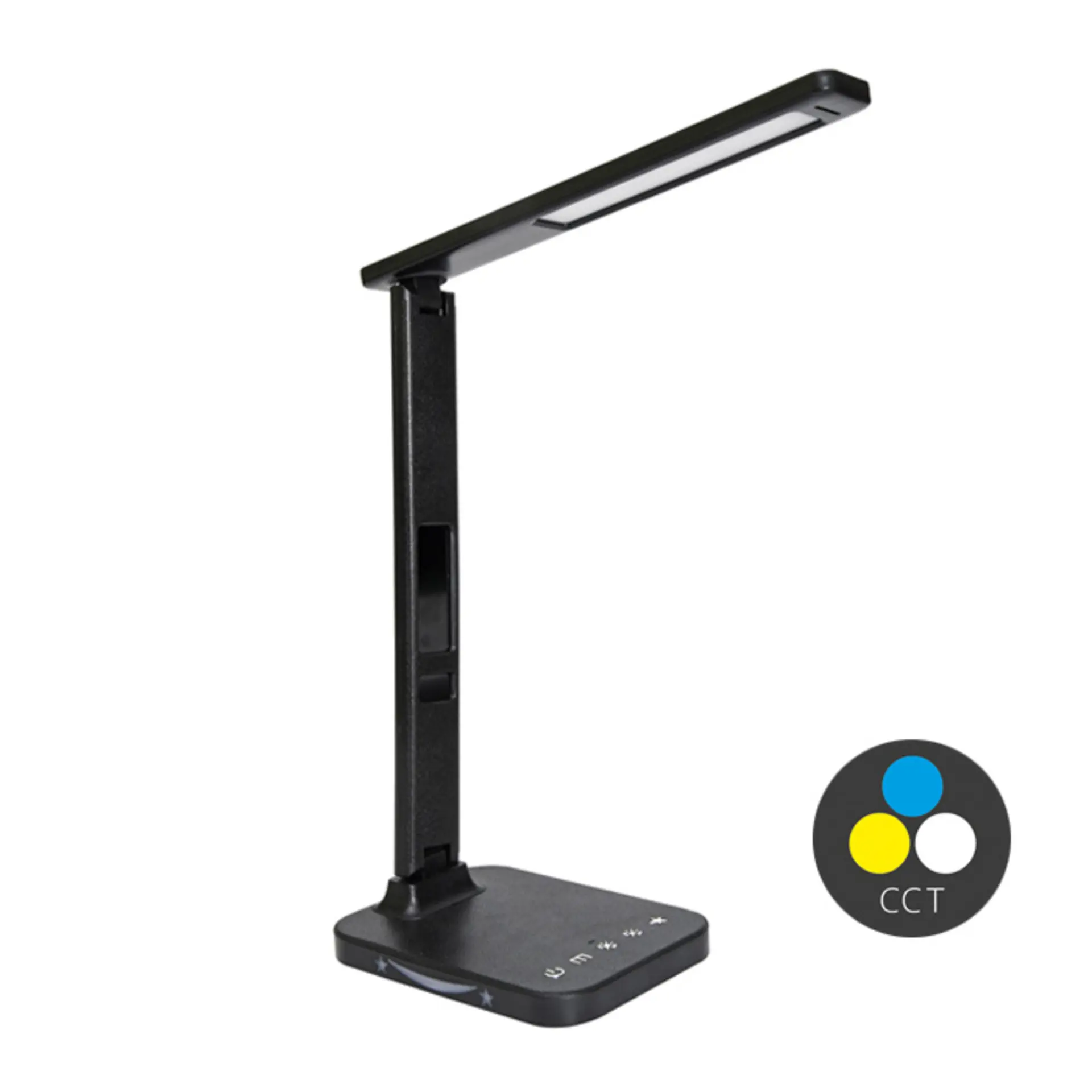Ecolite LED stolní lampa 8W stmívatelná 5CCT 500lm USB 1A/5V černá LU19AC-CR