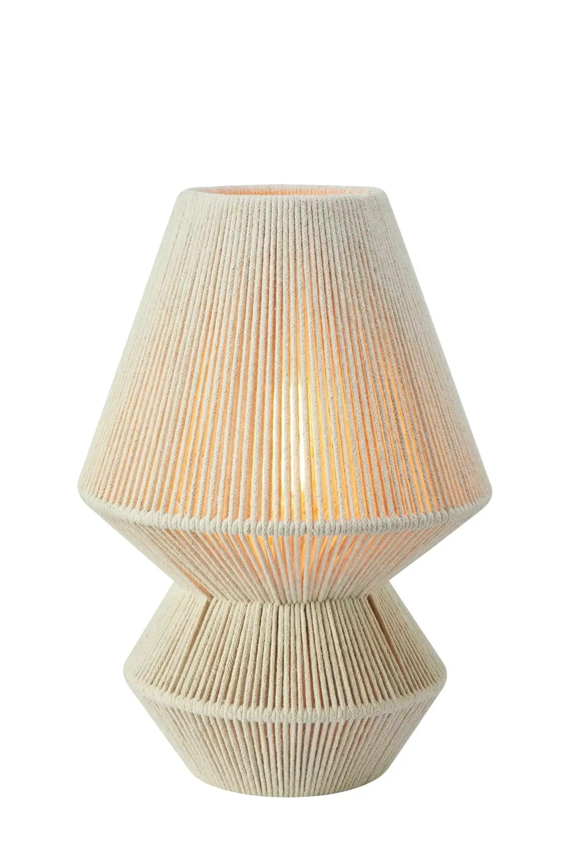 Stolní lampa v přírodní barvě s textilním stínidlem (výška