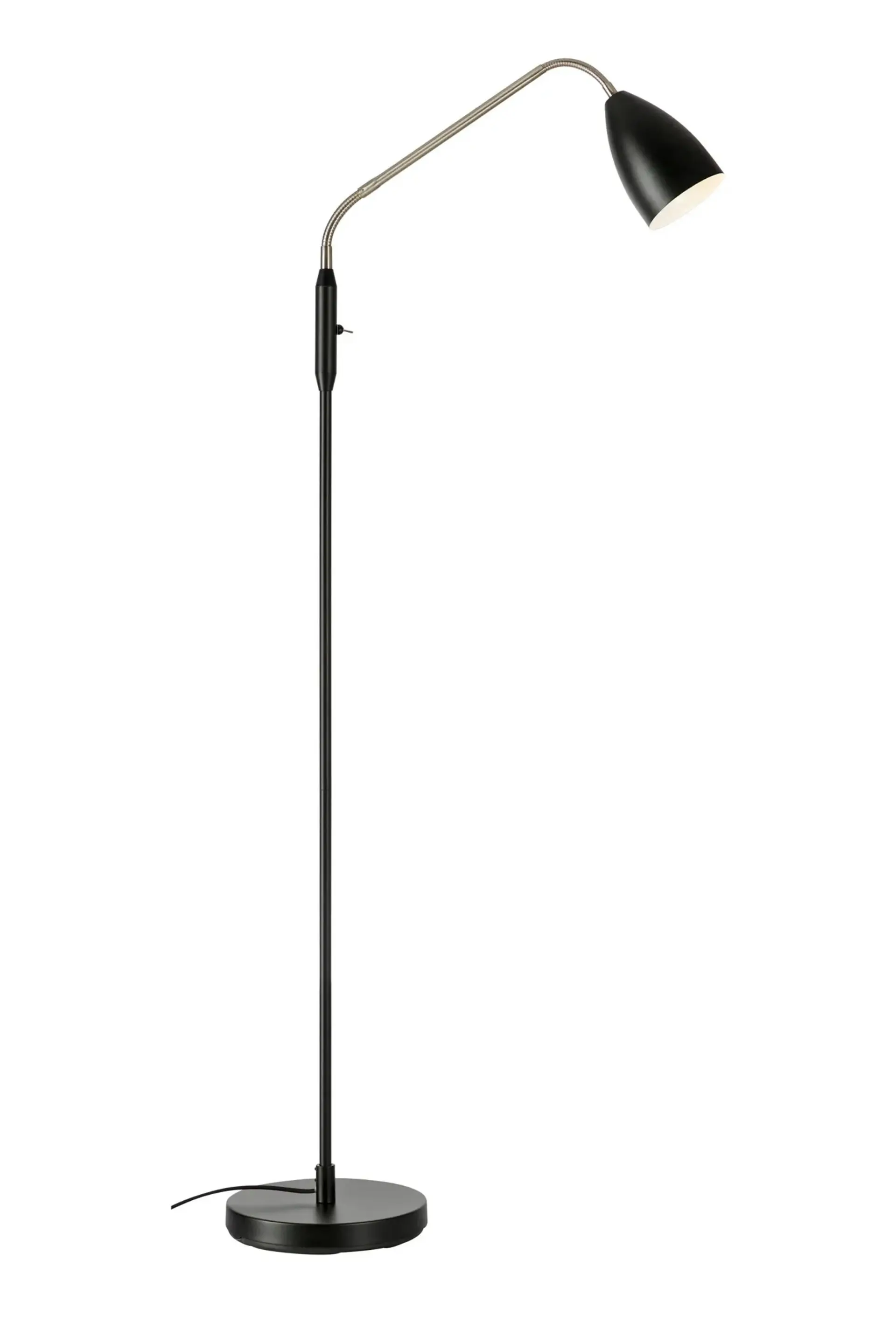 Černá LED stmívatelná stojací lampa s kovovým stínidlem (výška 140 cm) Patro – Markslöjd