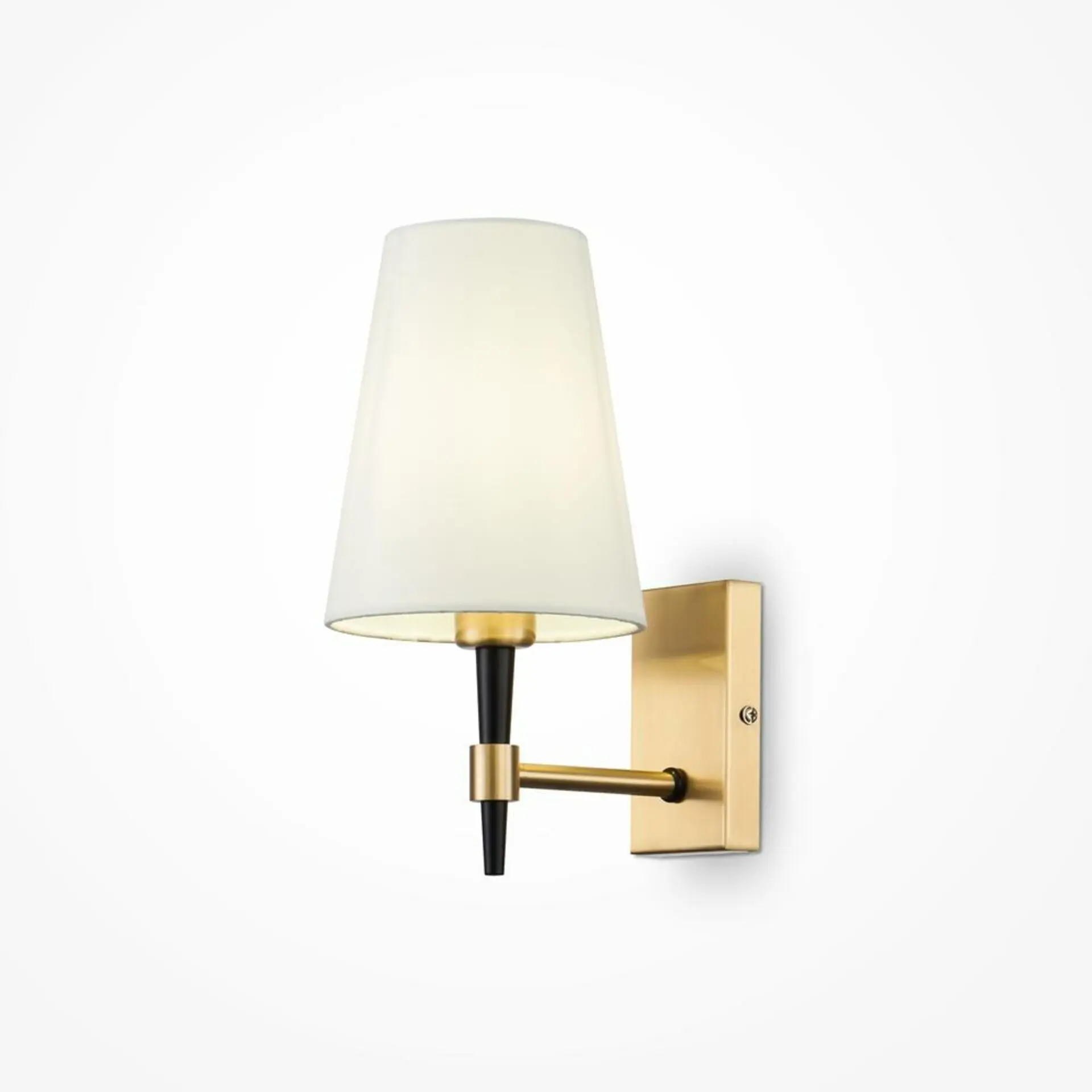 M H001WL-01BS Nástěnné svítidlo Zaragoza 40W bílá látka mosaz kov designová - MAYTONI