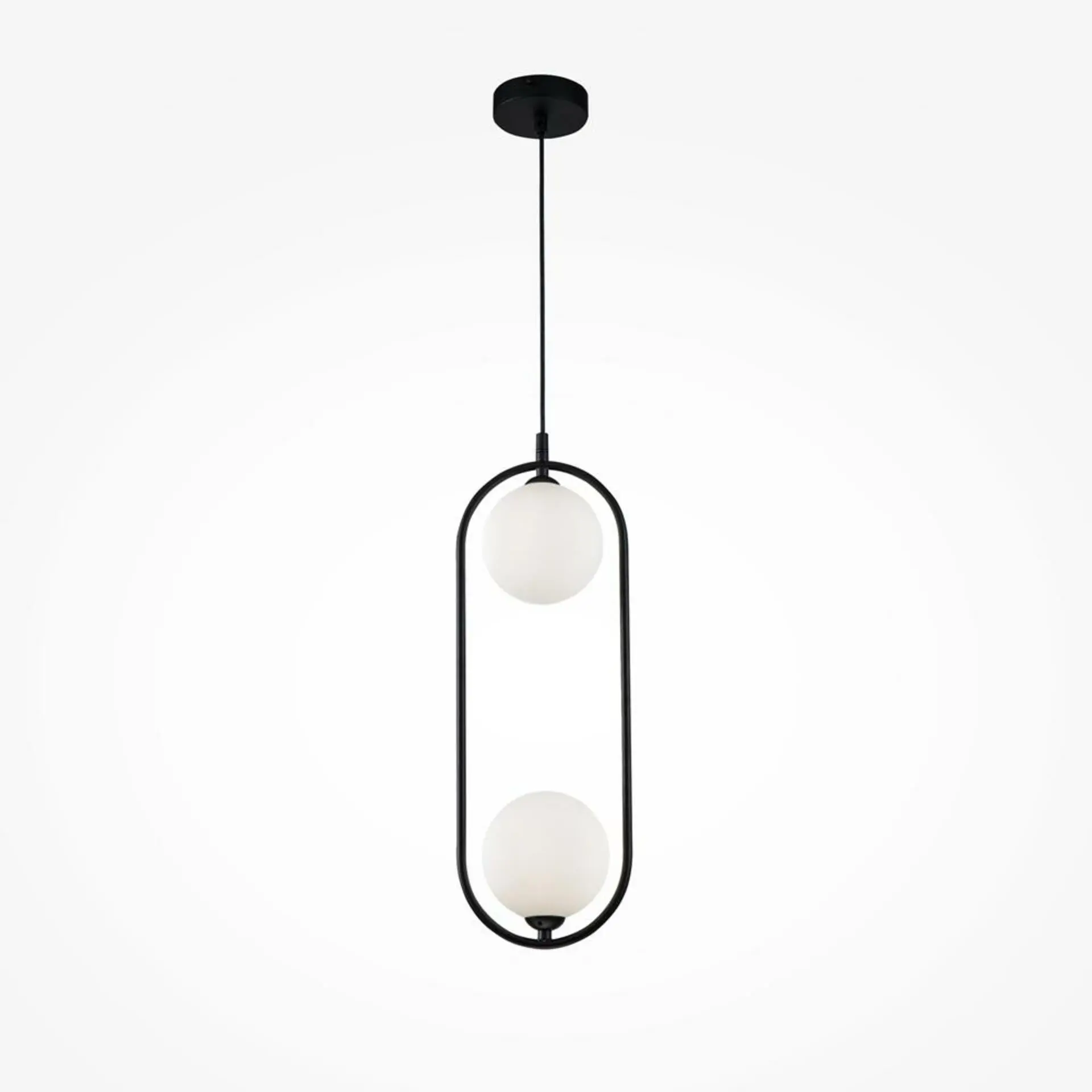 M MOD013PL-02B Závěsné svítidlo Ring 2xG9 50W bílá/černá kov sklo - MAYTONI
