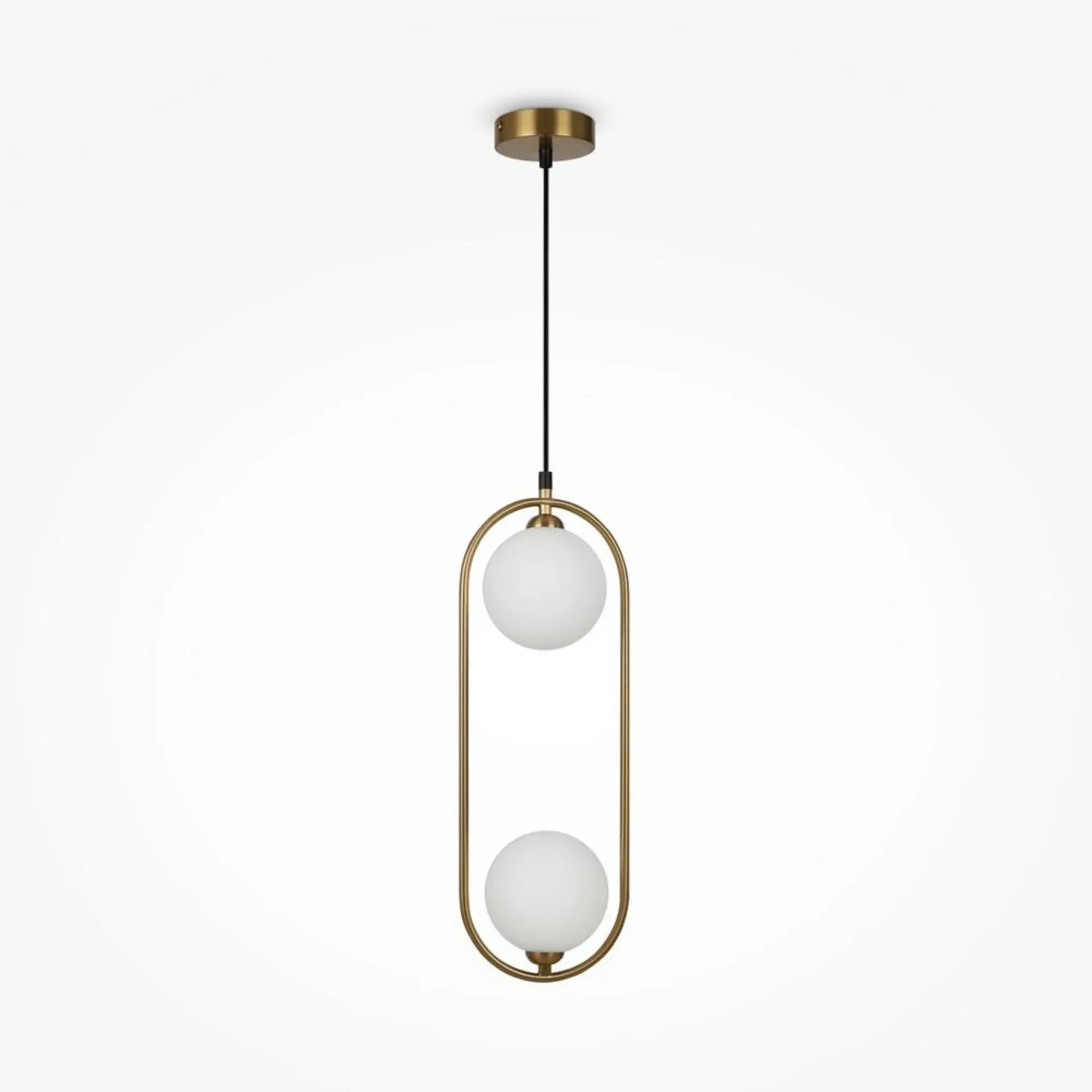 M MOD013PL-02BS1 Závěsné svítidlo Ring 2xG9 50W bílá/mosaz kov/sklo designové - MAYTONI