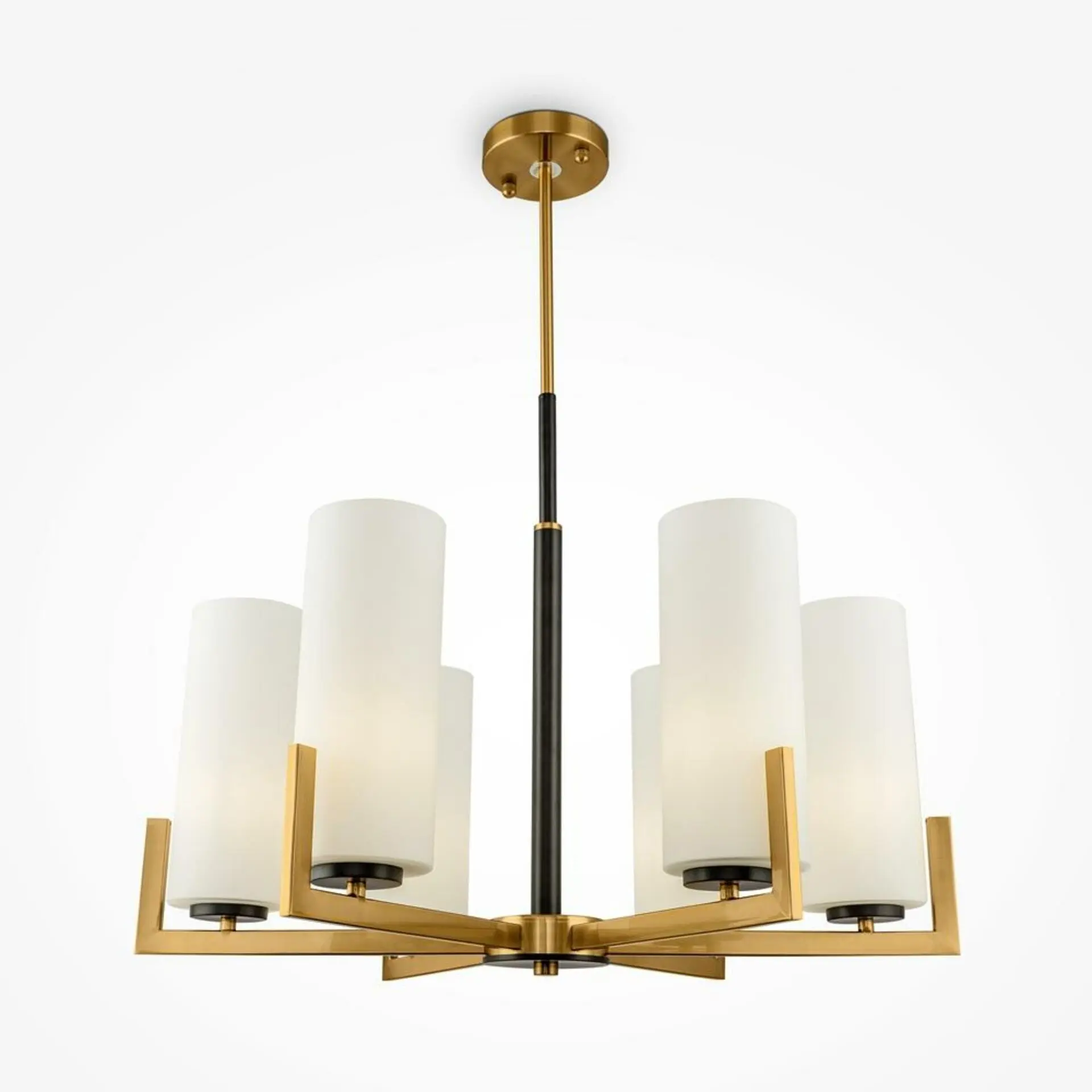 M MOD089PL-06BS Lustr Fortano E27 6x40W bílá mosaz kov/sklo - MAYTONI