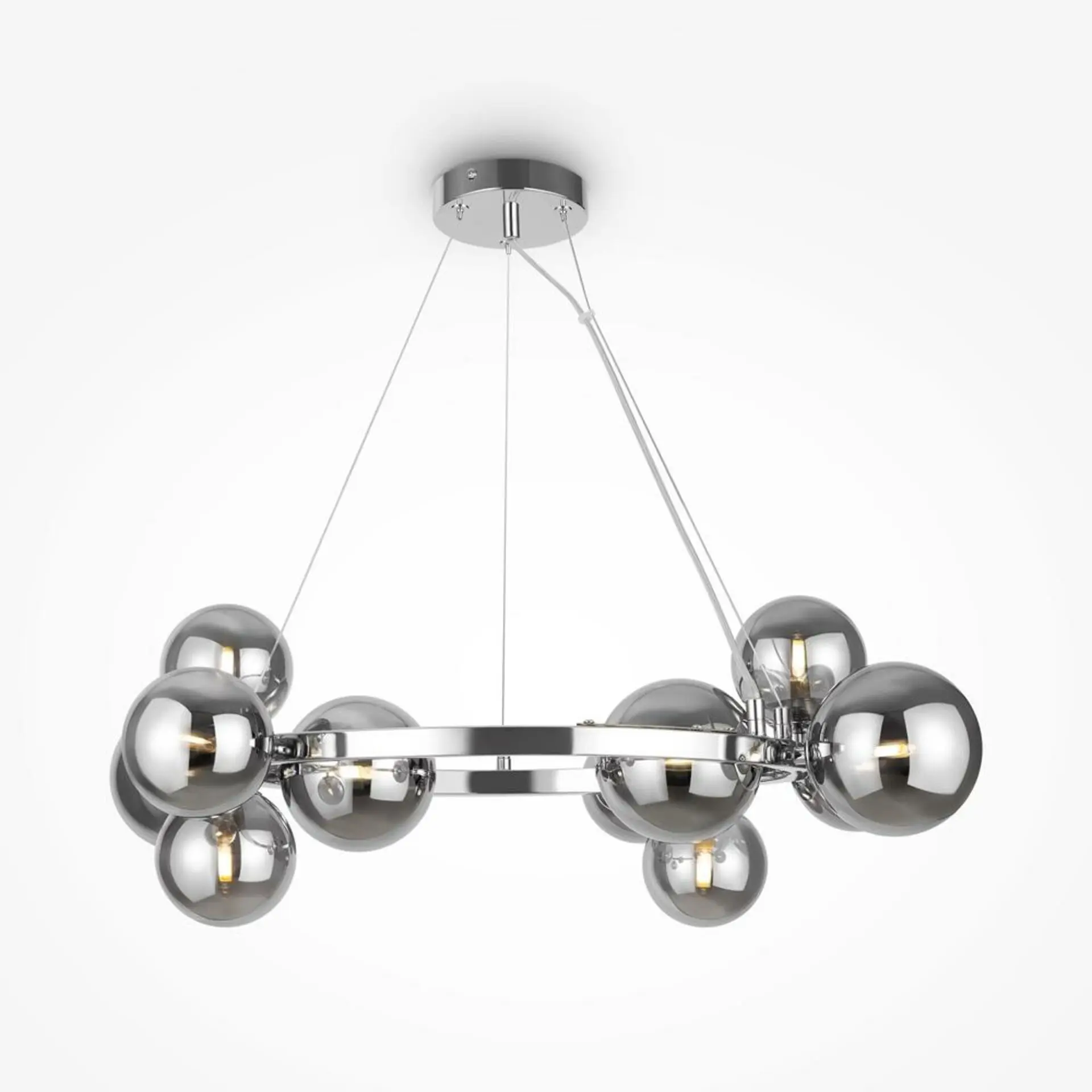 M MOD545PL-11CH AKCE - Závěsné svítidlo Dallas 11x28W kouřové sklo chrom kov designové - MAYTONI