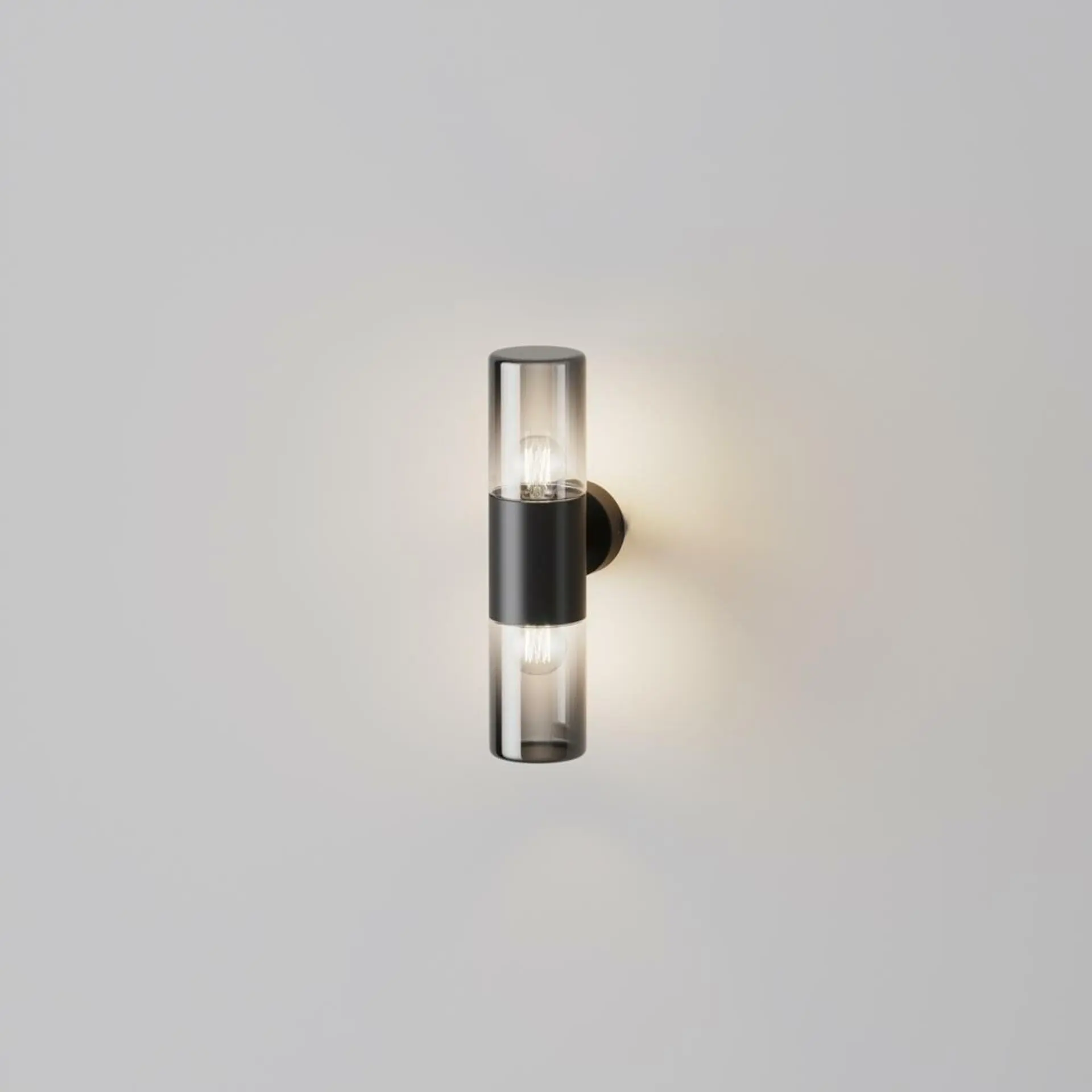 M O432WL-02GF Nástěnné svítidlo Amas E27 2x60W černý hliník průhledné sklo IP54 - MAYTONI