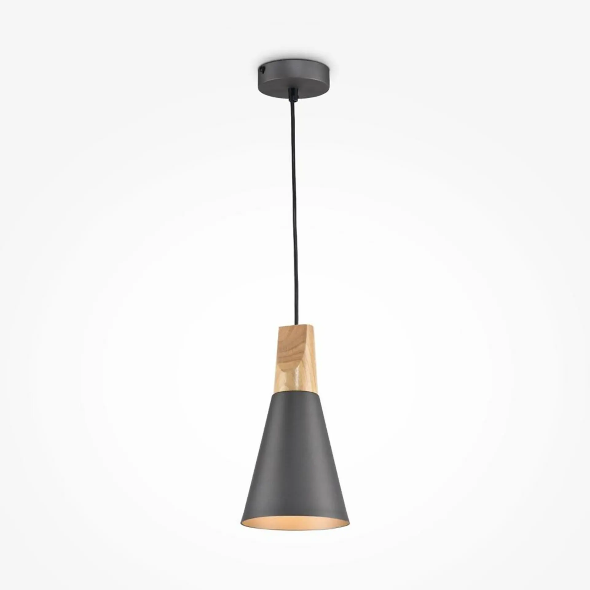 M P359-PL-140-C Závěsné svítidlo Bicones E27 60W šedá kov dřevo - MAYTONI