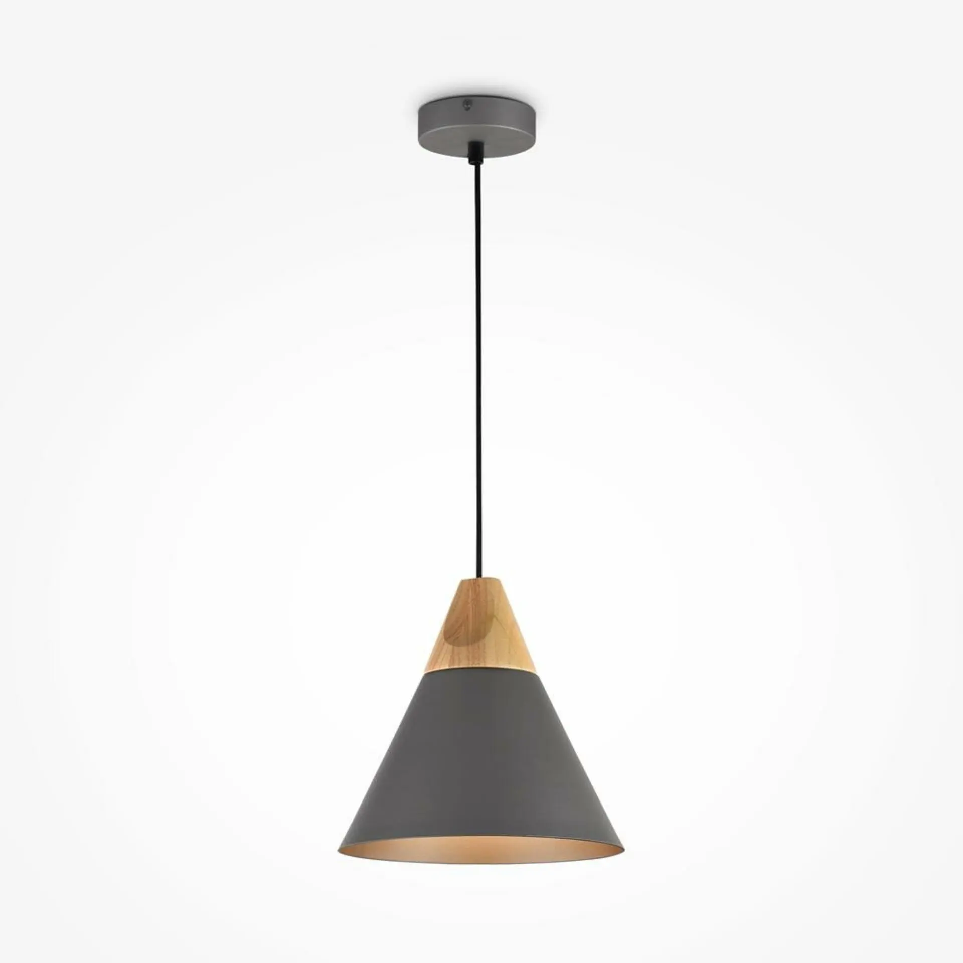 M P359-PL-220-C Závěsné svítidlo Bicones E27 60W šedá kov/dřevo - MAYTONI