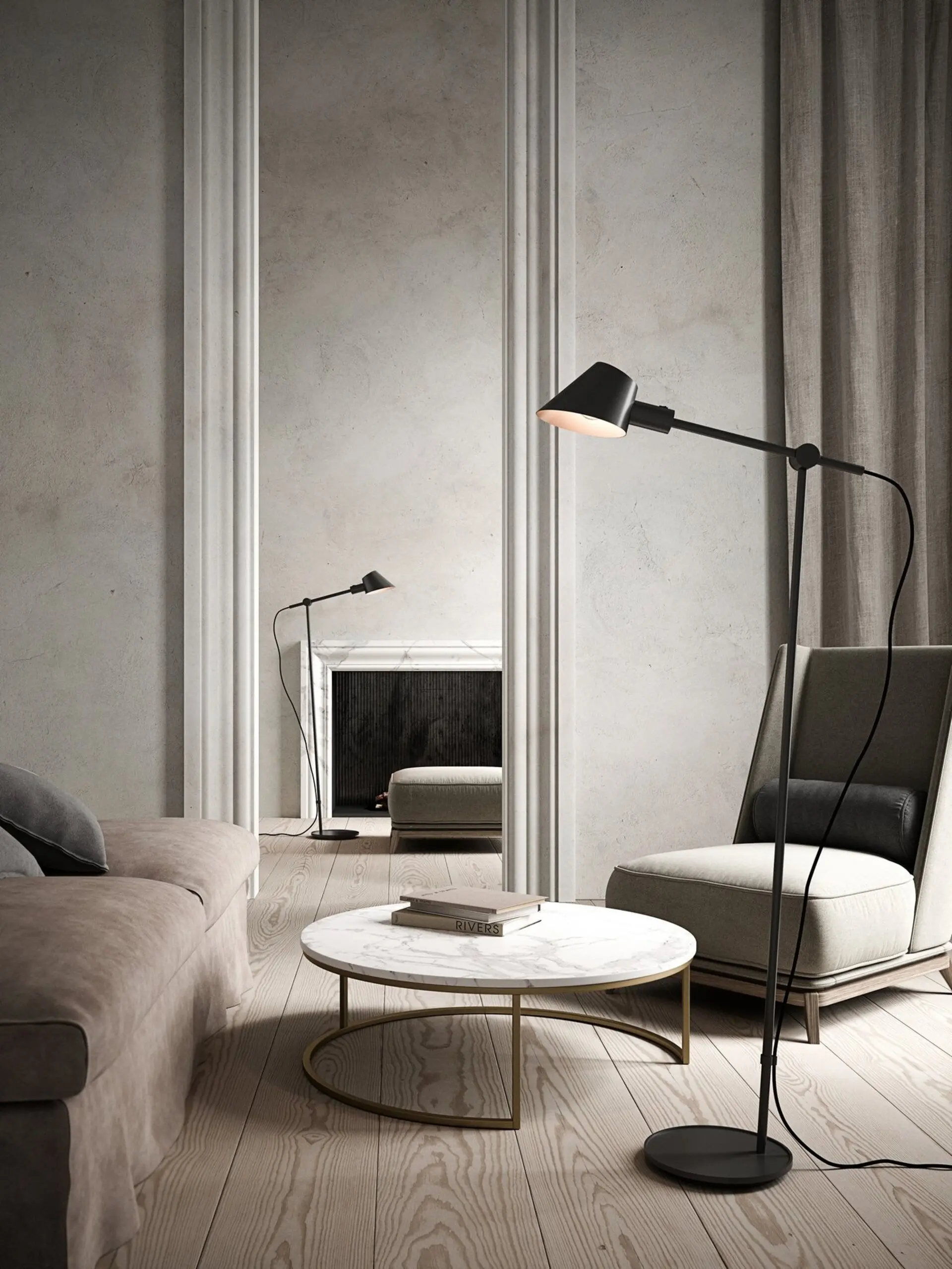 NORDLUX stojací lampa Stay Floor 40W E27 černá 2020464003