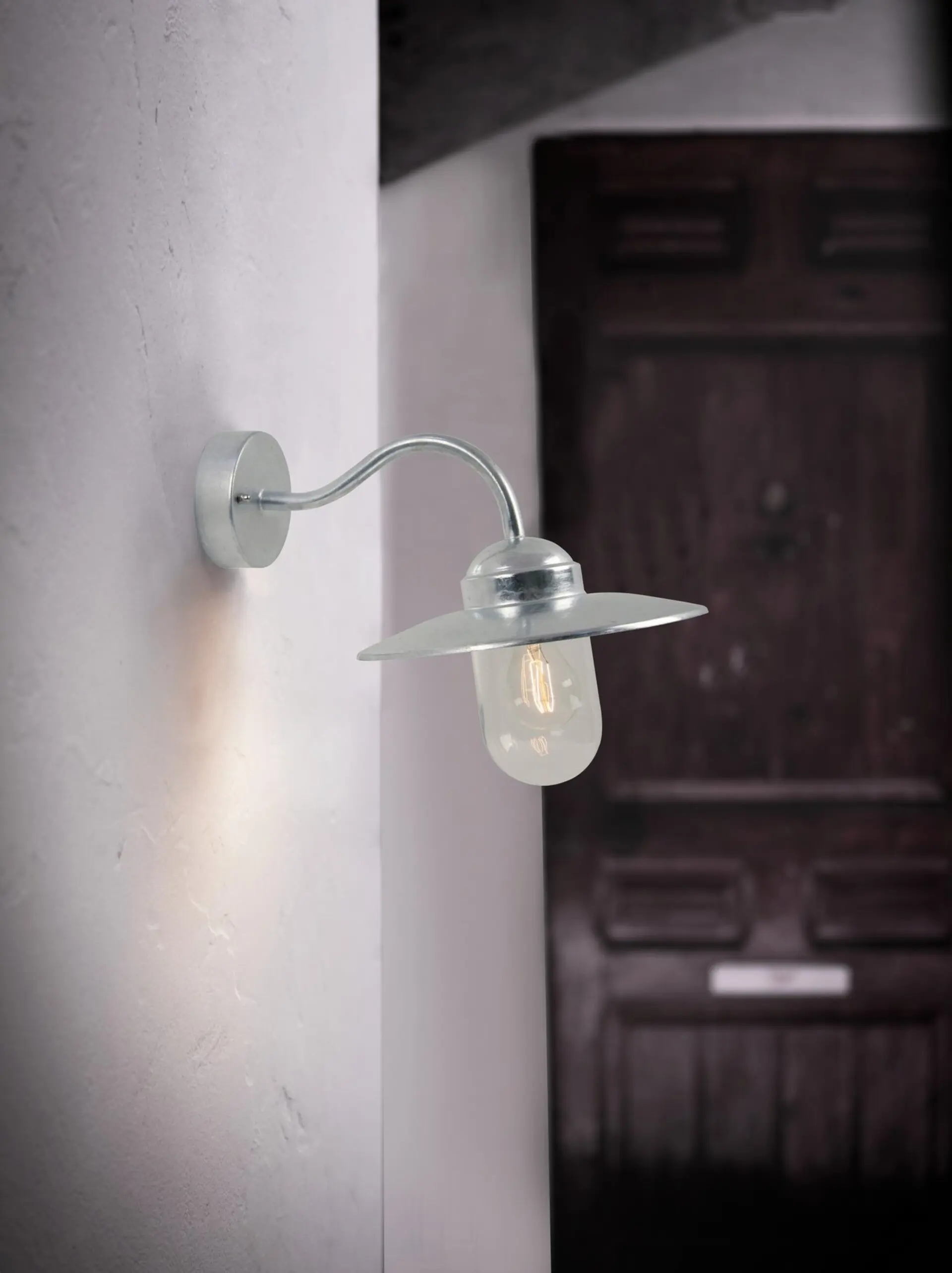 NOR 22671031 Venkovní nástěnné svítidlo Luxembourg 1x60W E27 galvanizovaná čirá - NORDLUX