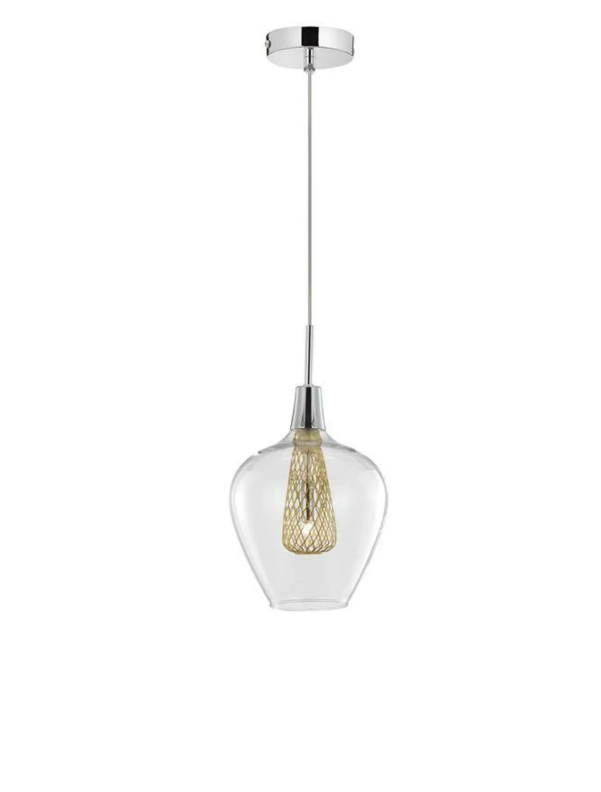 Nova Luce Nápadité závěsné svítidlo Filo ve vintage stylu - pr. 180 x 190 x 1200 mm, chrom, sklo NV 1500202821