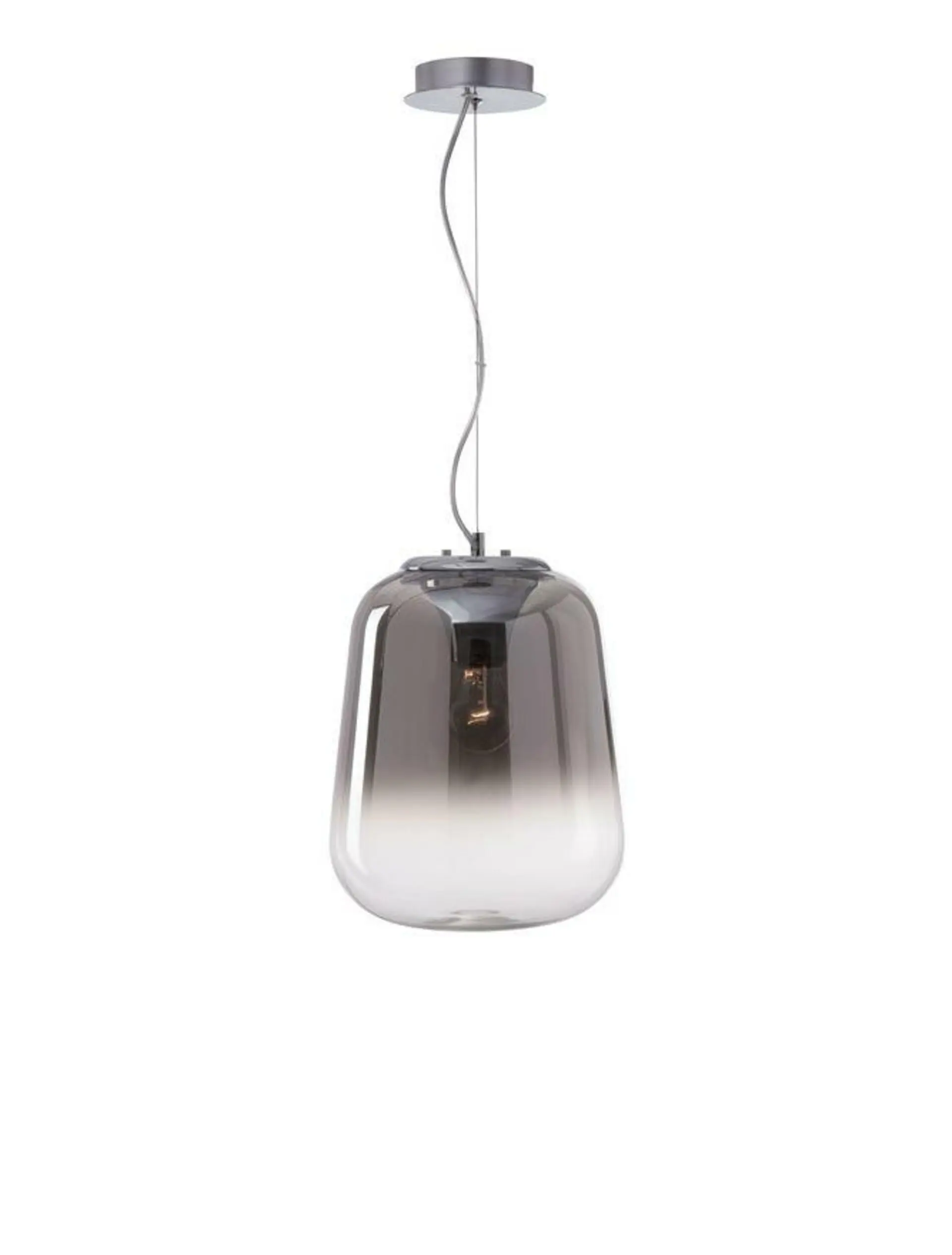 NOVA LUCE závěsné svítidlo OLIVERIO kouřové sklo s přechodem chromovaný hliník E27 1x12W IP20 bez žárovky 7212602