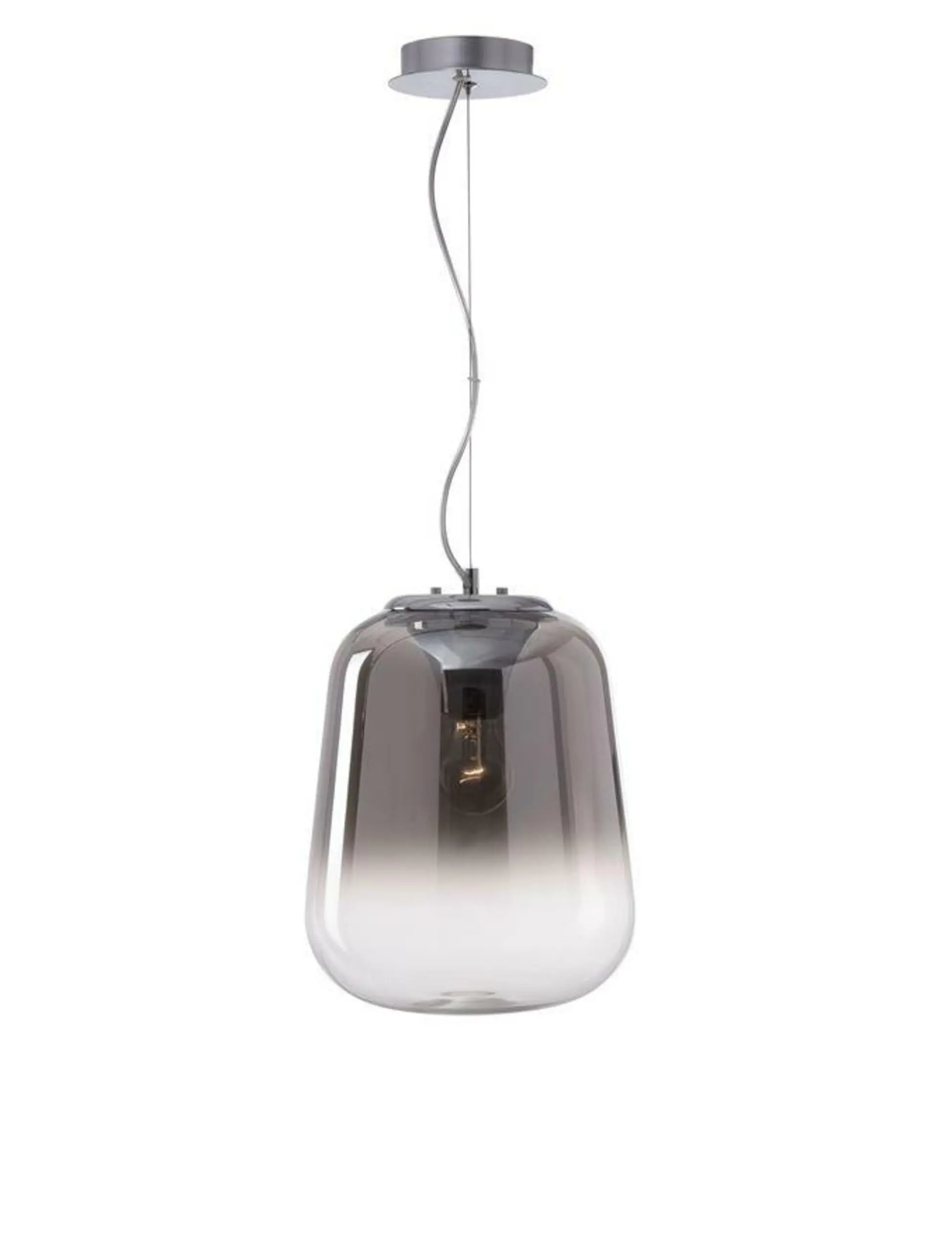 NOVA LUCE závěsné svítidlo OLIVERIO kouřové sklo s přechodem chromovaný hliník E27 1x12W IP20 bez žárovky 7212603