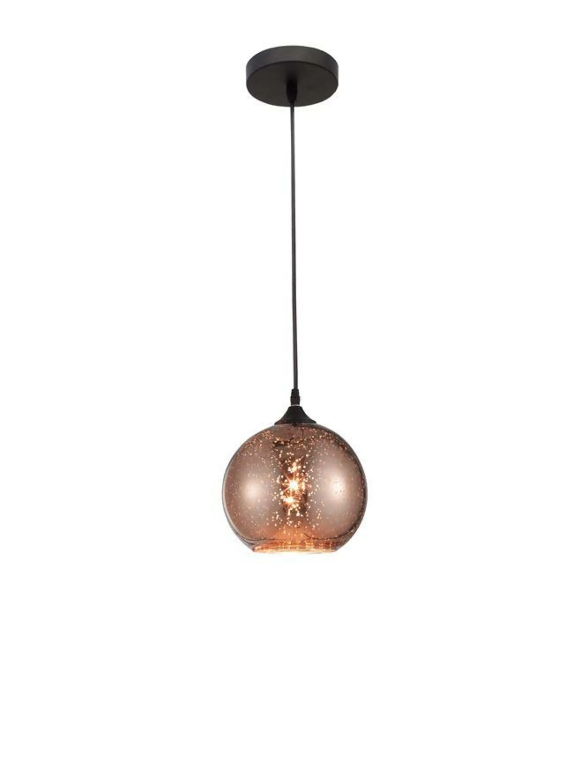 NV 8142680 Závěsné svítidlo BLAZE měďené sklo a černý kov E27 1x12W 230V IP20 bez žárovky - NOVA LUCE