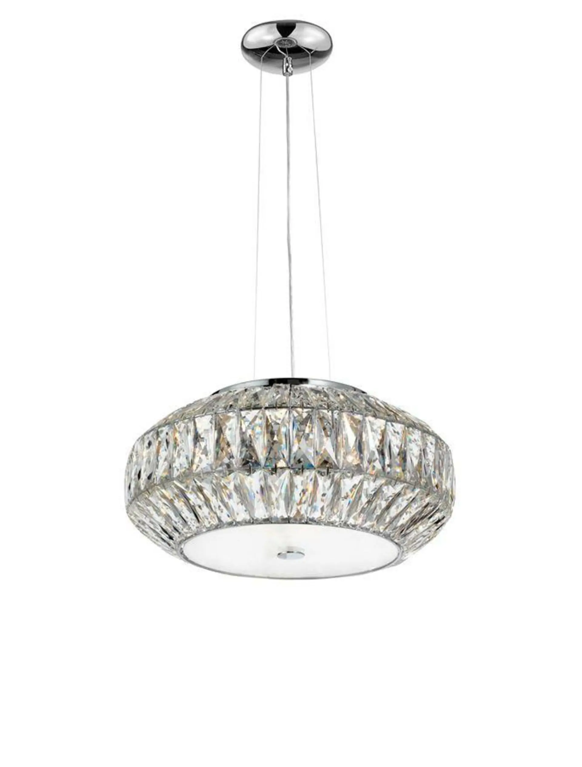 NOVA LUCE závěsné svítidlo VALENCE čirý křišťál a bílé sklo chromovaný hliník G9 6x42W IP20 bez žárovky 8501652