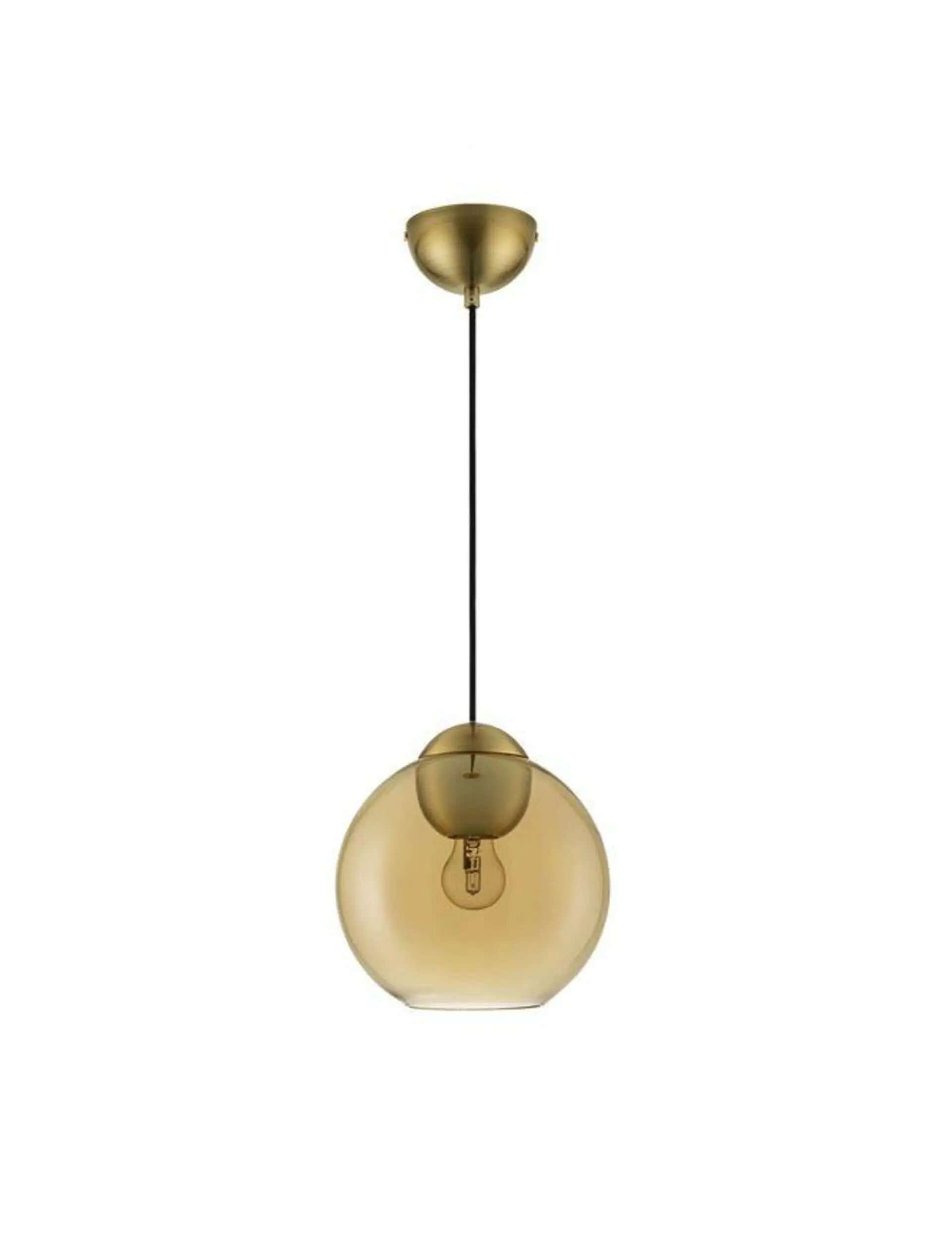 NOVA LUCE závěsné svítidlo MIDORI mosazný zlatý kov a jantarové sklo E27 1x12W 230V IP20 bez žárovky 9009239