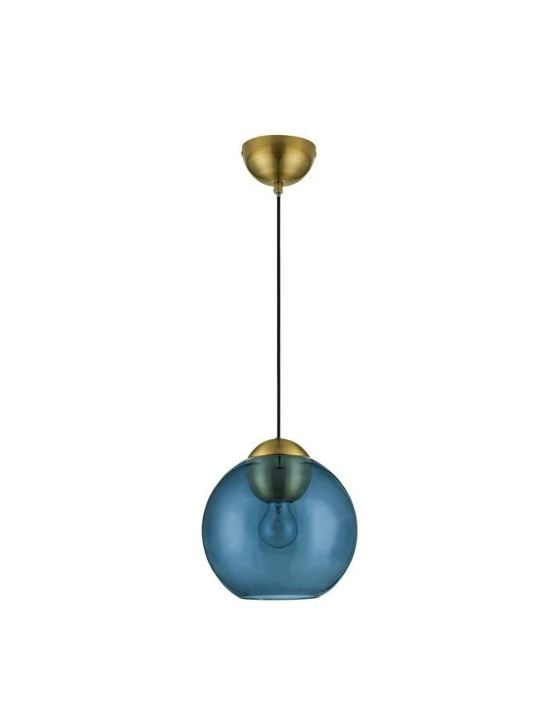 NOVA LUCE závěsné svítidlo MIDORI mosazný zlatý kov a tmavě modré sklo E27 1x12W 230V IP20 bez žárovky 9009240