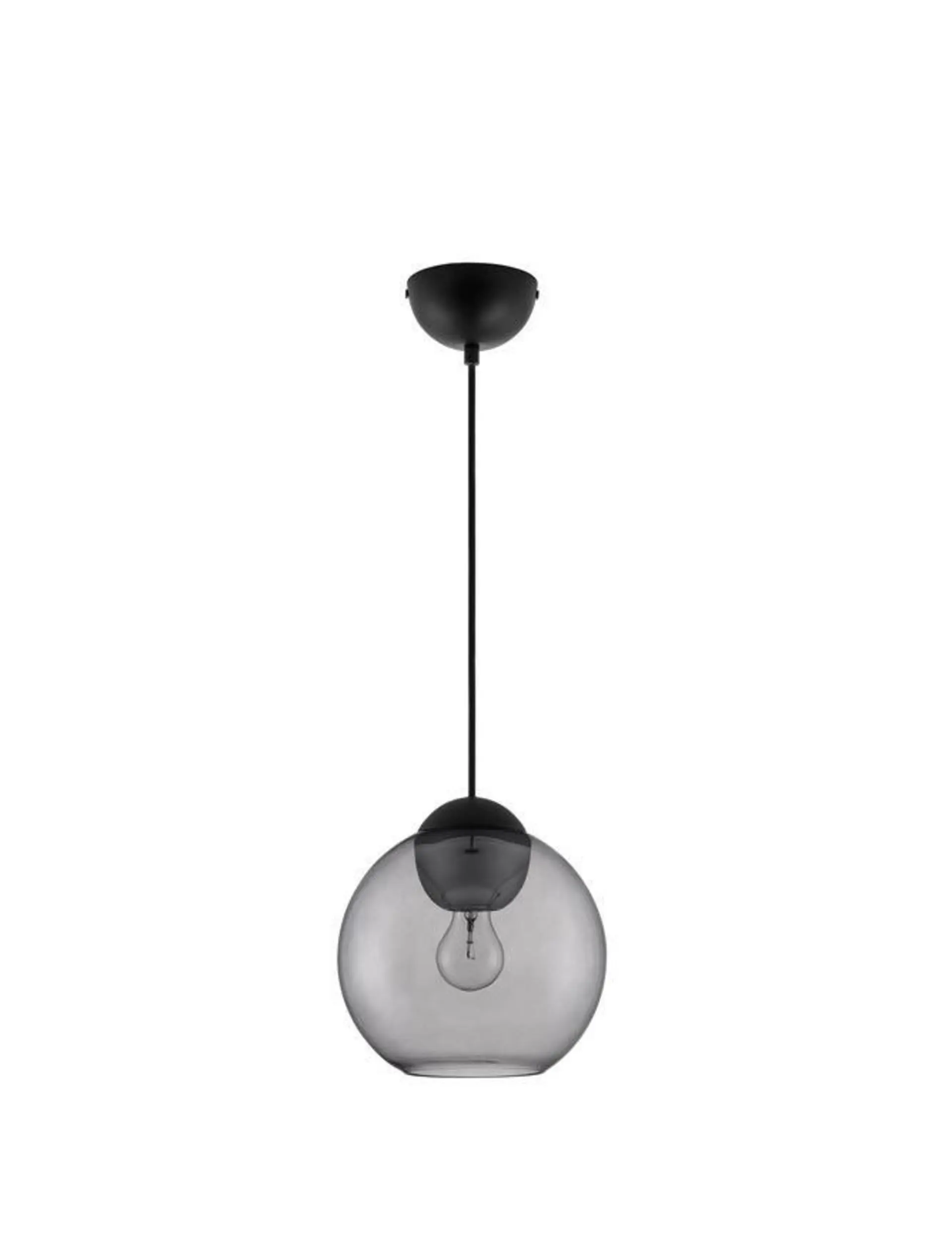 NOVA LUCE závěsné svítidlo MIDORI matný černý kov a světle šedé sklo E27 1x12W 230V IP20 bez žárovky 9009241