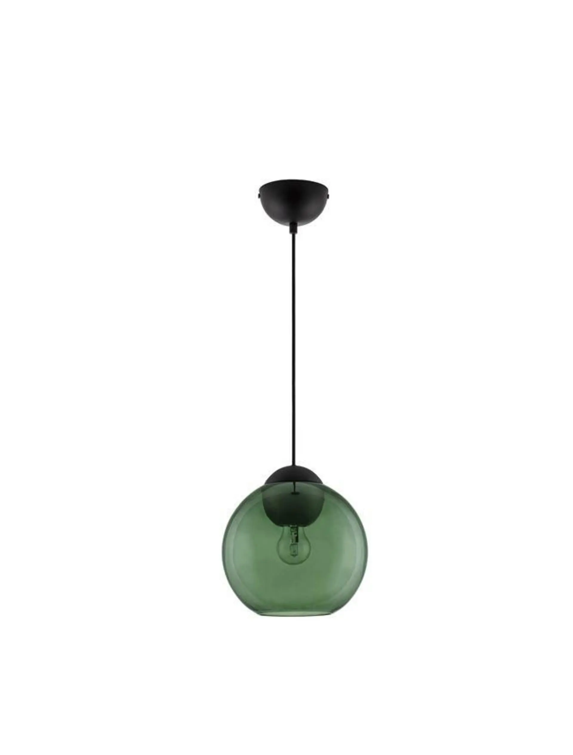 NOVA LUCE závěsné svítidlo MIDORI matný černý kov a tmavě zelené sklo E27 1x12W 230V IP20 bez žárovky 9009242