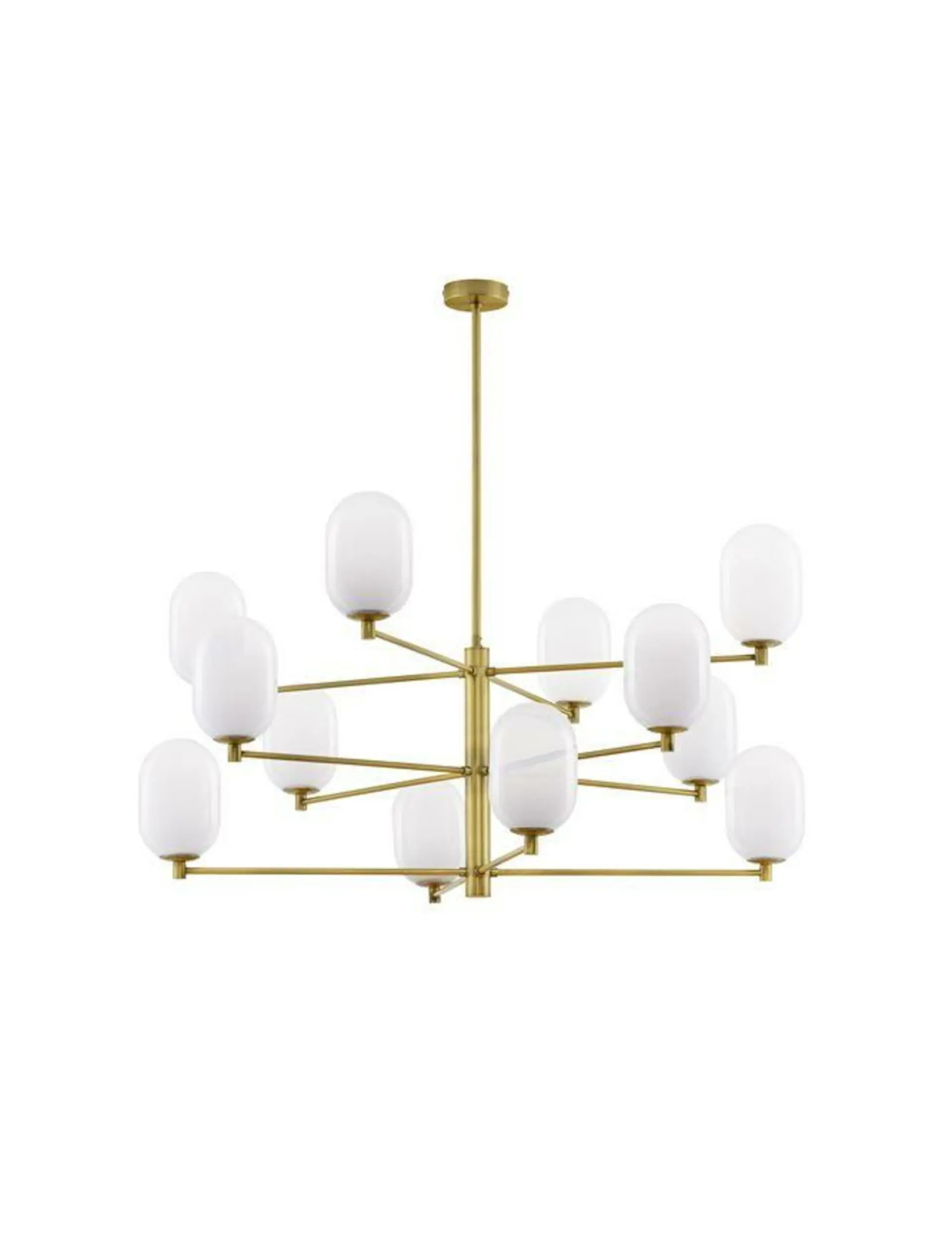 NOVA LUCE závěsné svítidlo BALOR opálové sklo a mosazný kov 12xG9 9009244