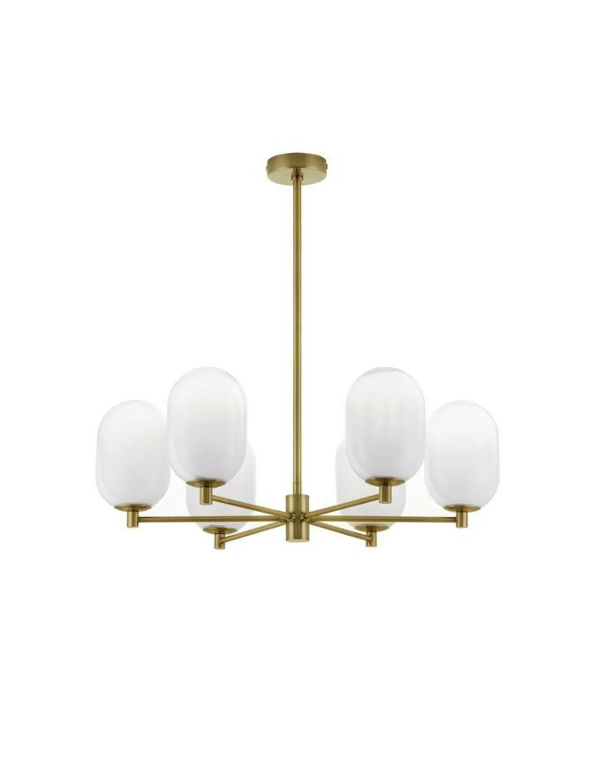 NOVA LUCE závěsné svítidlo BALOR opálové sklo a mosazný kov 6xG9 9009246
