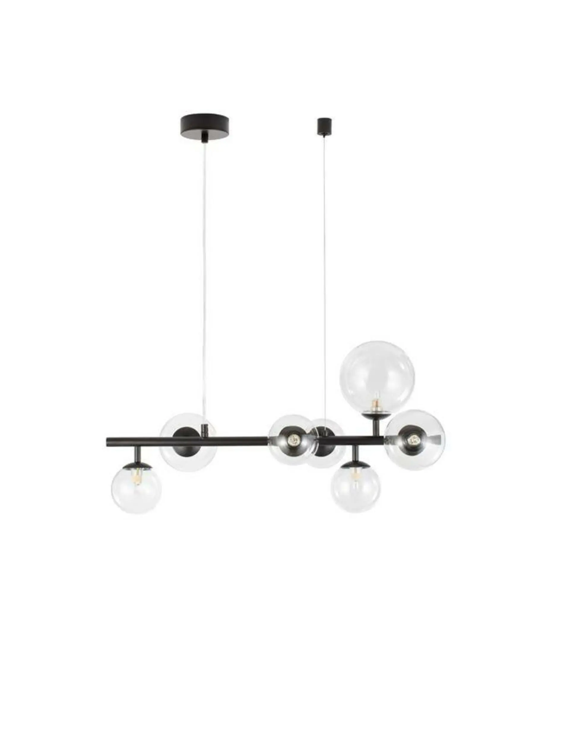 NOVA LUCE závěsné svítidlo ODILLIA matný černý kov a sklo G9 7x6W 230V IP20 bez žárovky 9009250