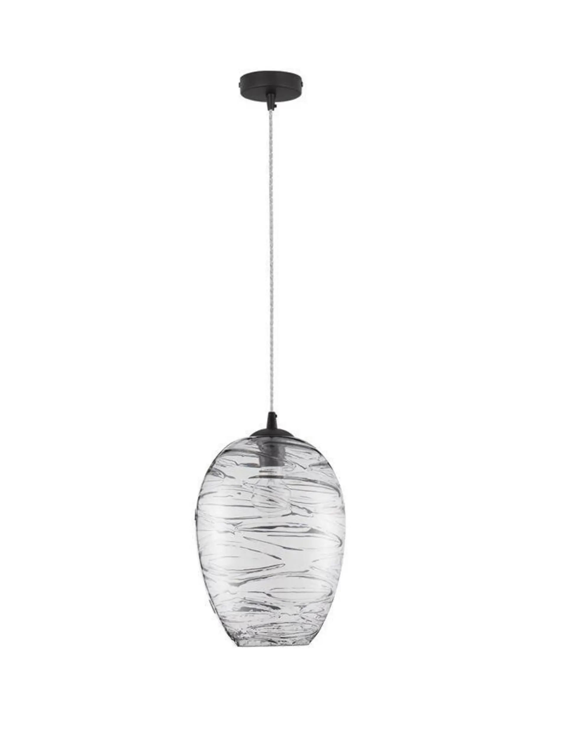 NOVA LUCE závěsné svítidlo EVLEEN matný černý kov a světle šedé sklo E27 1x12W 230V IP20 bez žárovky 9009259