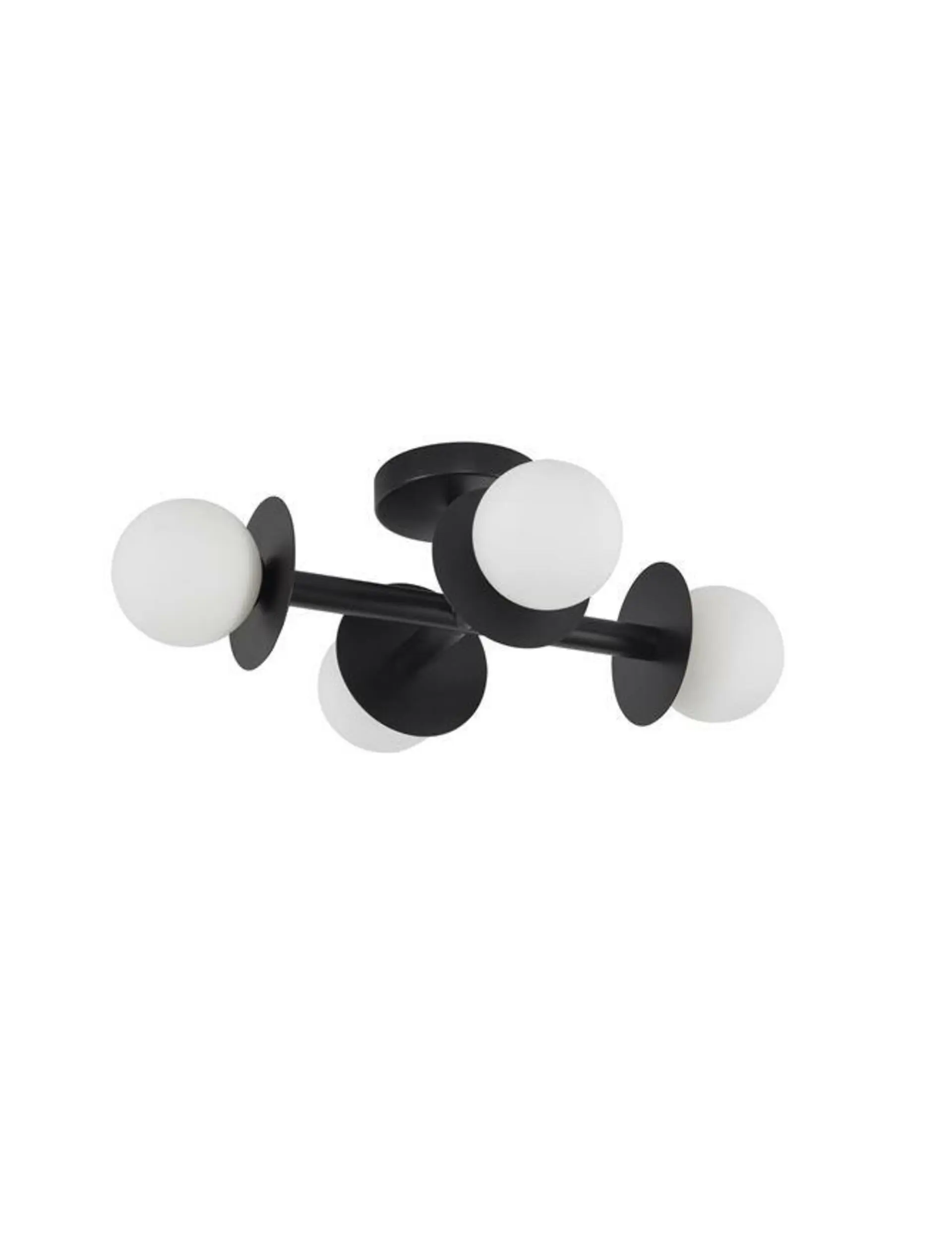 NOVA LUCE stropní svítidlo PIELO černý kov opálové sklo G9 4x5W 230V IP20 bez žárovky 9043316