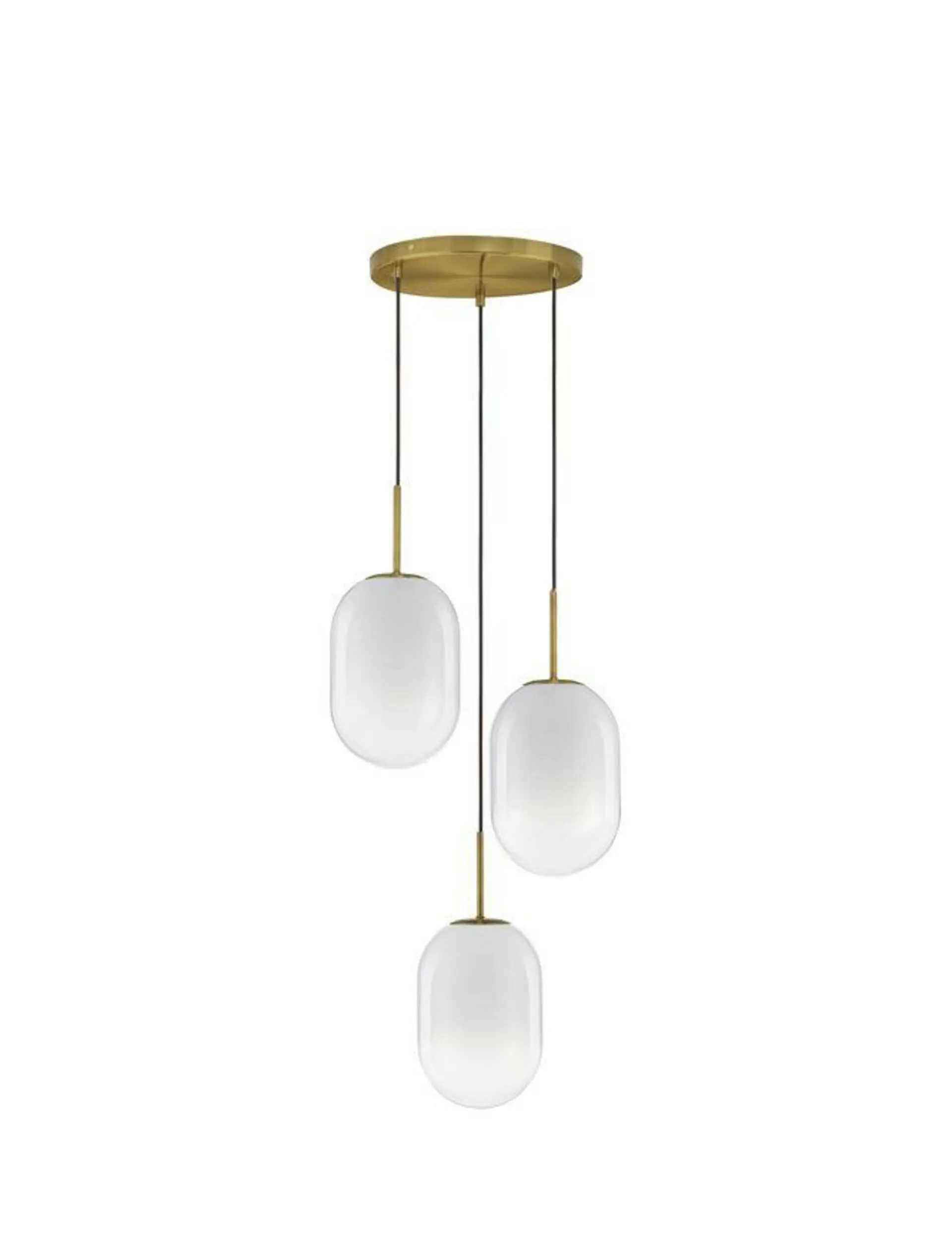 NOVA LUCE závěsné svítidlo CHRYSI mosazný zlatý kov a bílé sklo s přechody G9 3x5W 230V IP20 bez žárovky 9092820