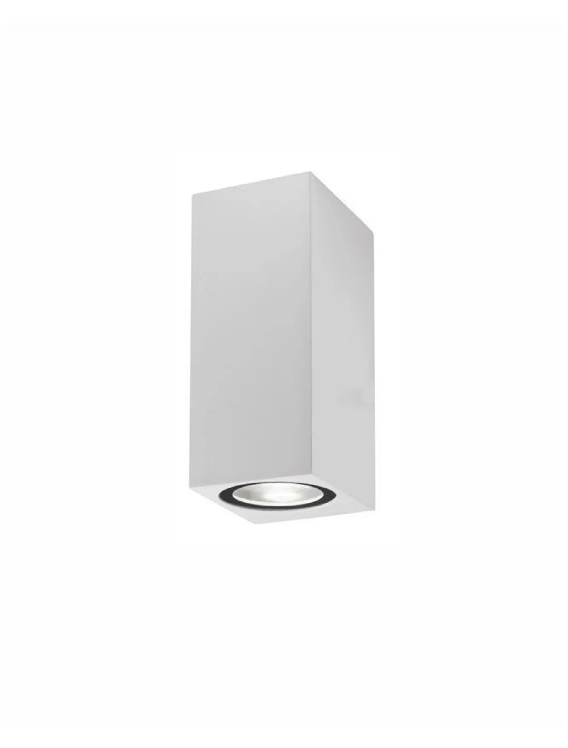 NV 910042 Venkovní nástěnné svítidlo NERO hliník bílé skleněný difuzor GU10 2x7W 220-240V IP54 bez žárovky světlo nahoru a dolů - NOVA LUCE