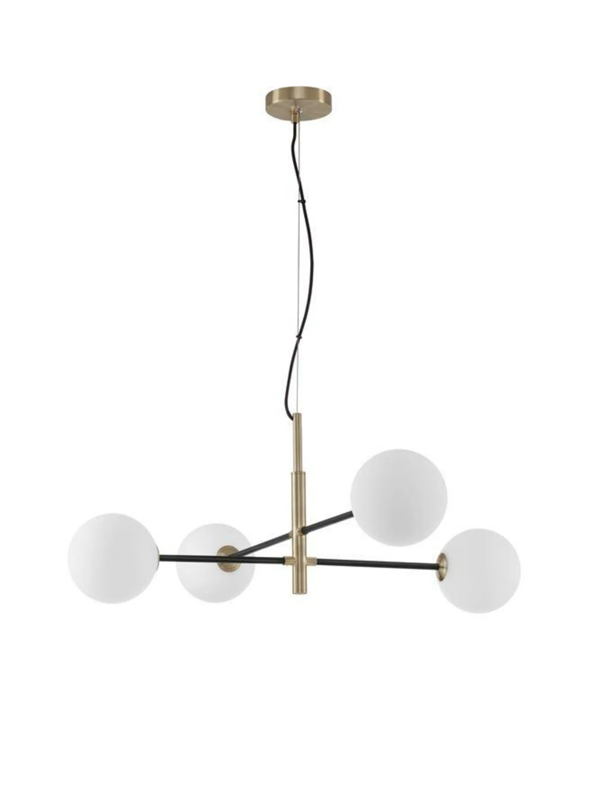 NOVA LUCE závěsné svítidlo VITRA saténový zlatý a černý kov bílé opálové sklo G9 4x5W 220V IP20 bez žárovky 9143304