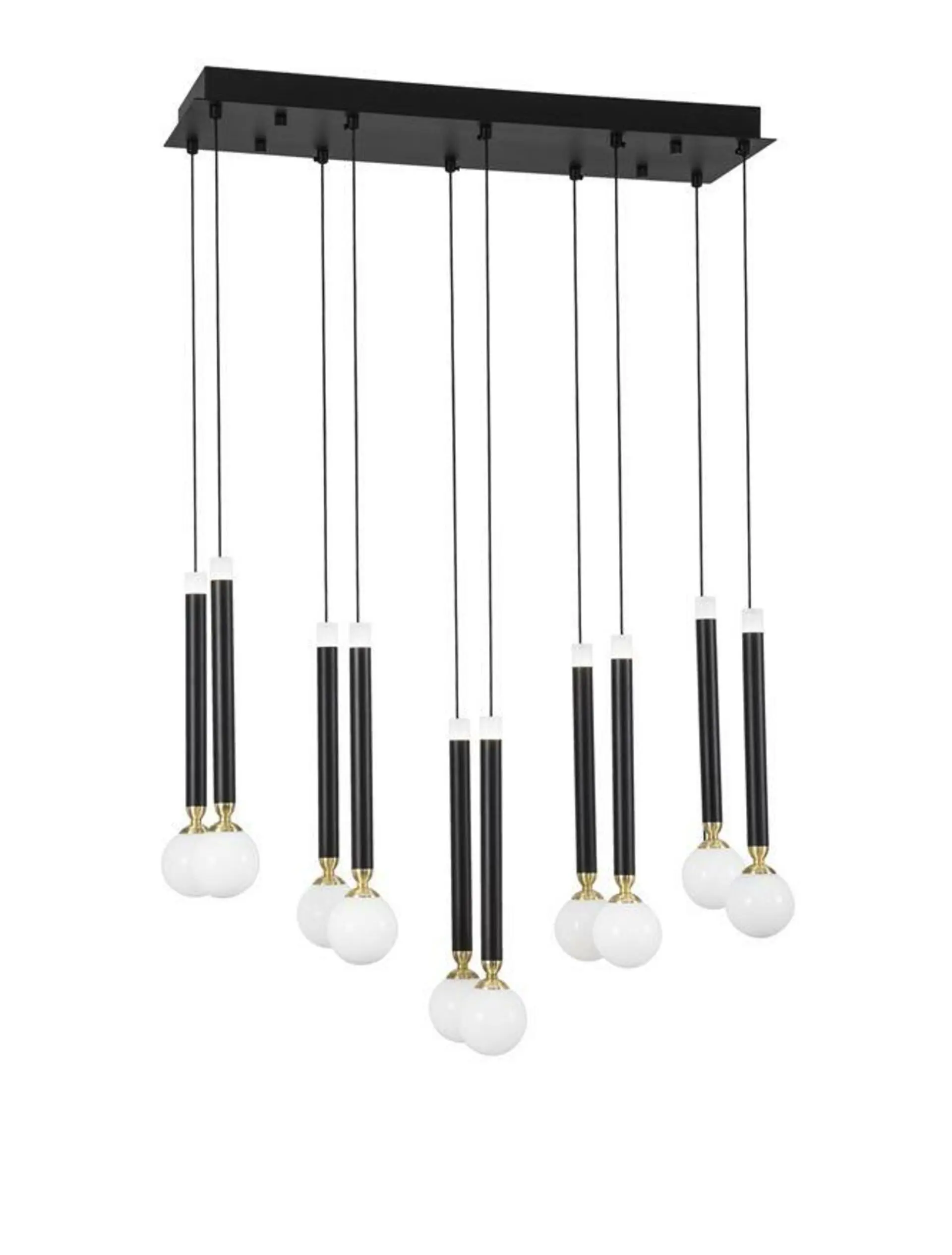 NOVA LUCE závěsné svítidlo CAYO opálové sklo a akryl mosaz a černý hliník LED 50W 230V 3000K IP20 9157910