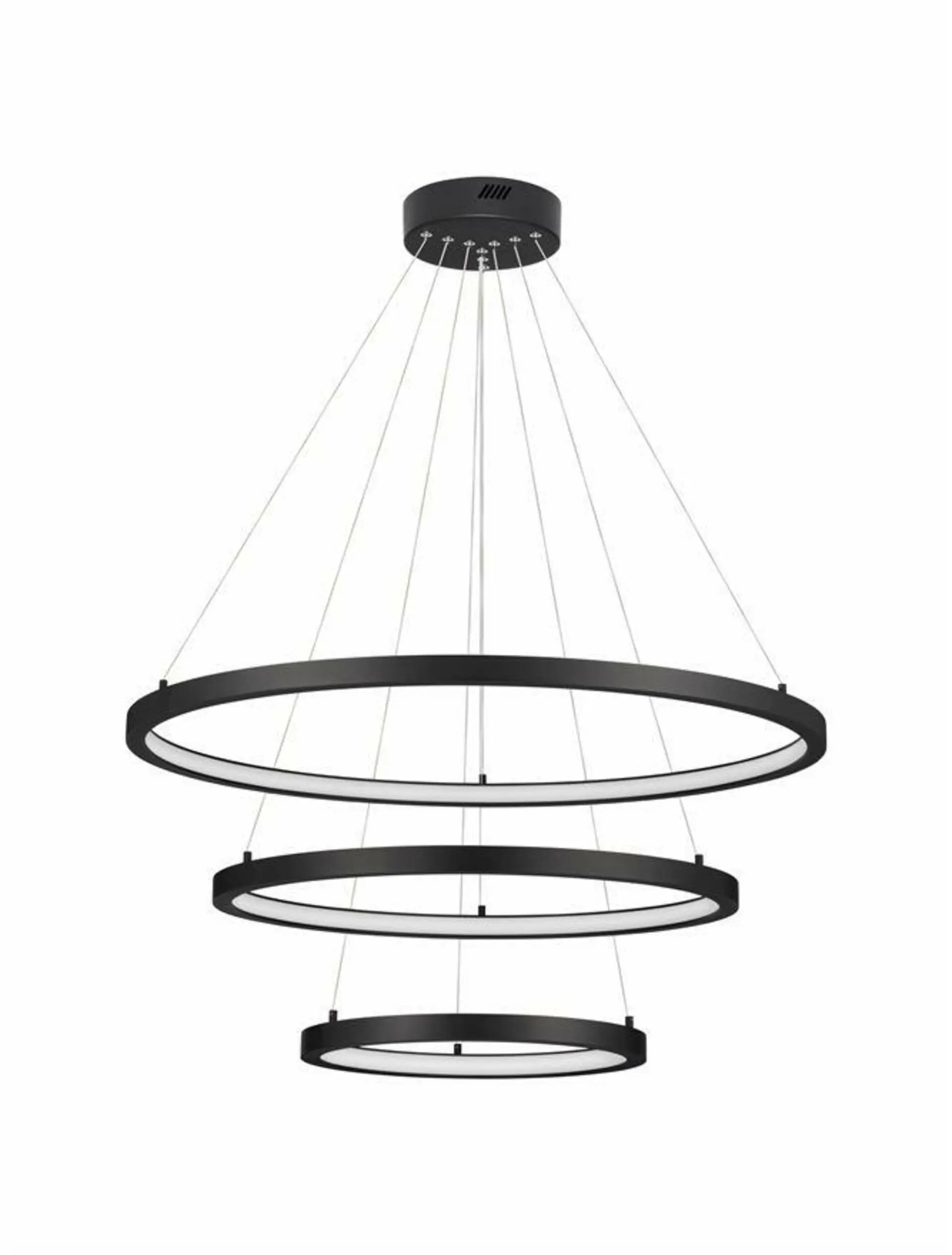 NOVA LUCE závěsné svítidlo EMPATIA LED 108W 3000K hliník černá 807+600+395x2000mm stmívatelné 9172867