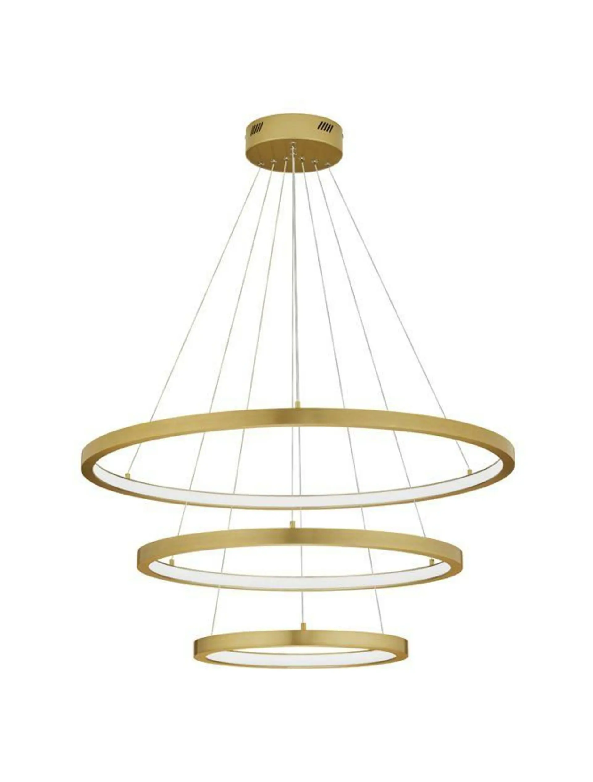 NOVA LUCE závěsné svítidlo EMPATIA LED 108W 3000K mosaz 807+600+395x2000mm stmívatelné 9172869