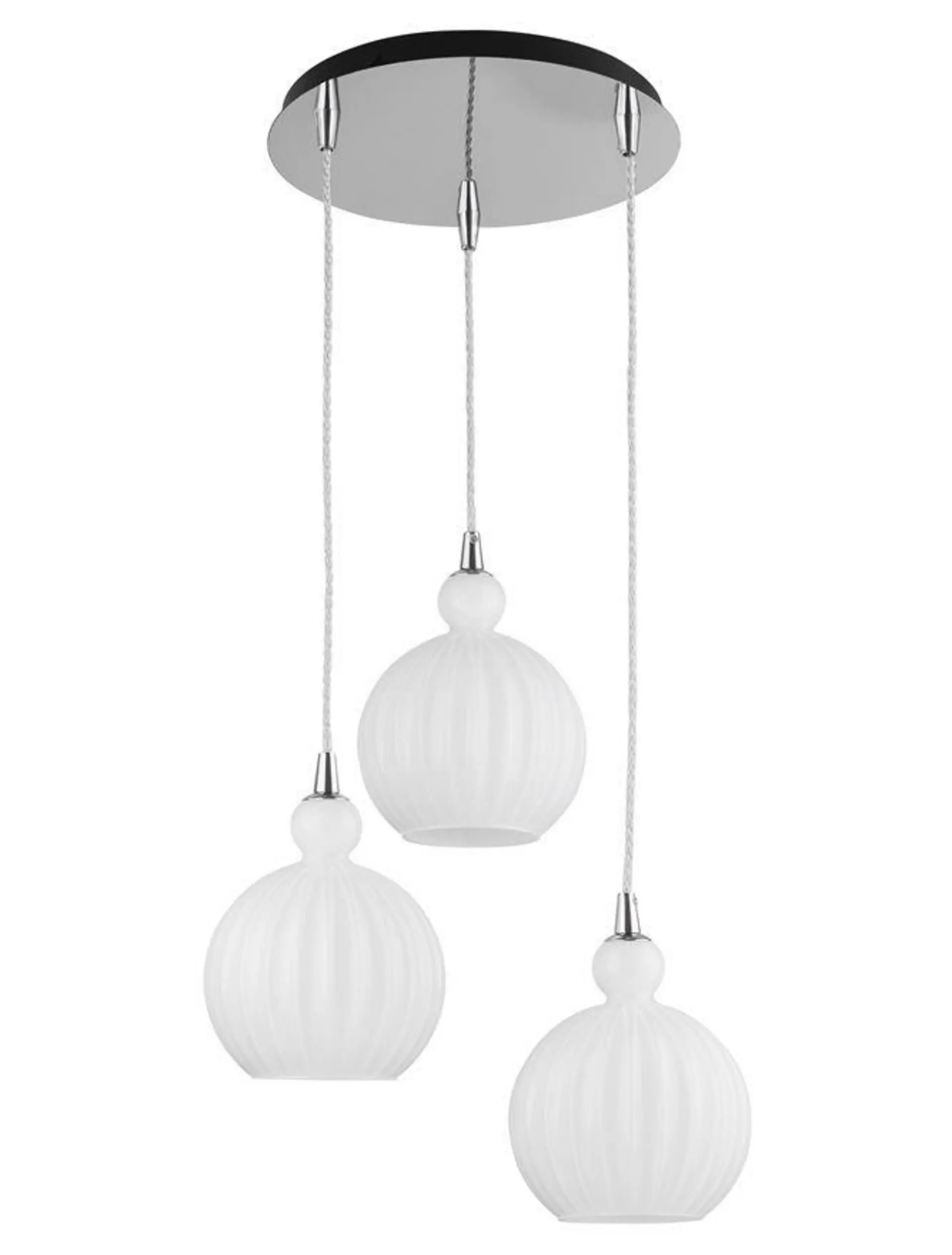NOVA LUCE závěsné svítidlo ODELL chromovaný hliník opálové sklo E14 3x5W 230V IP20 bez žárovky 9190882