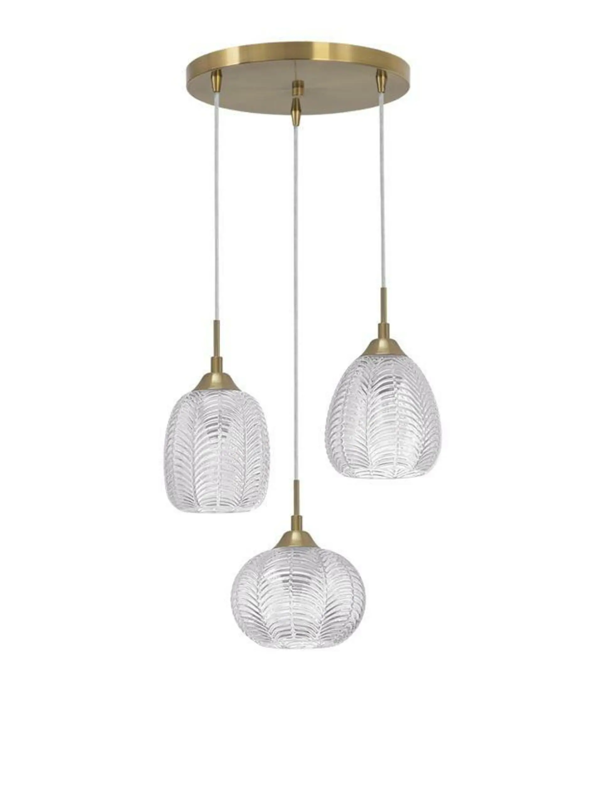 NV 9191542 Závěsné svítidlo VARIO čiré sklo a saténový zlatý kov E27 3x12W 230V IP20 bez žárovky - NOVA LUCE