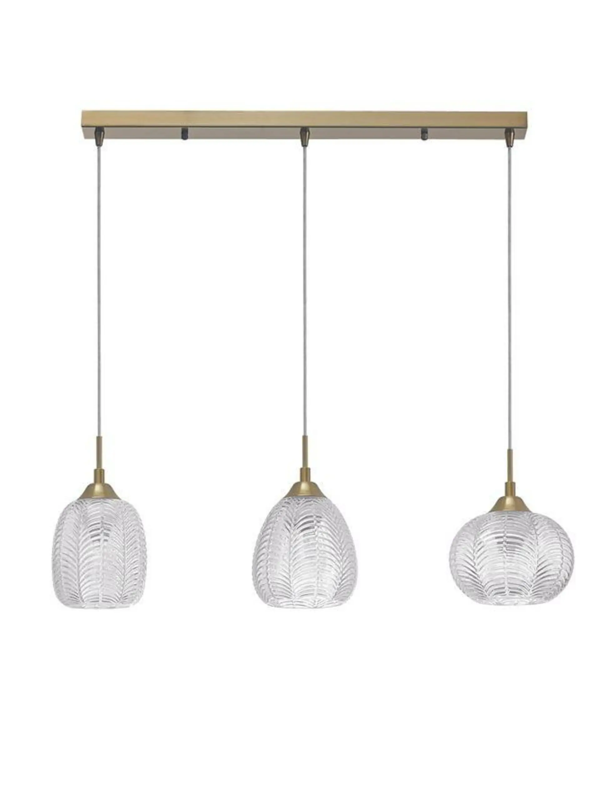 NOVA LUCE závěsné svítidlo VARIO čiré sklo a saténový zlatý kov E27 3x12W 230V IP20 bez žárovky 9191543