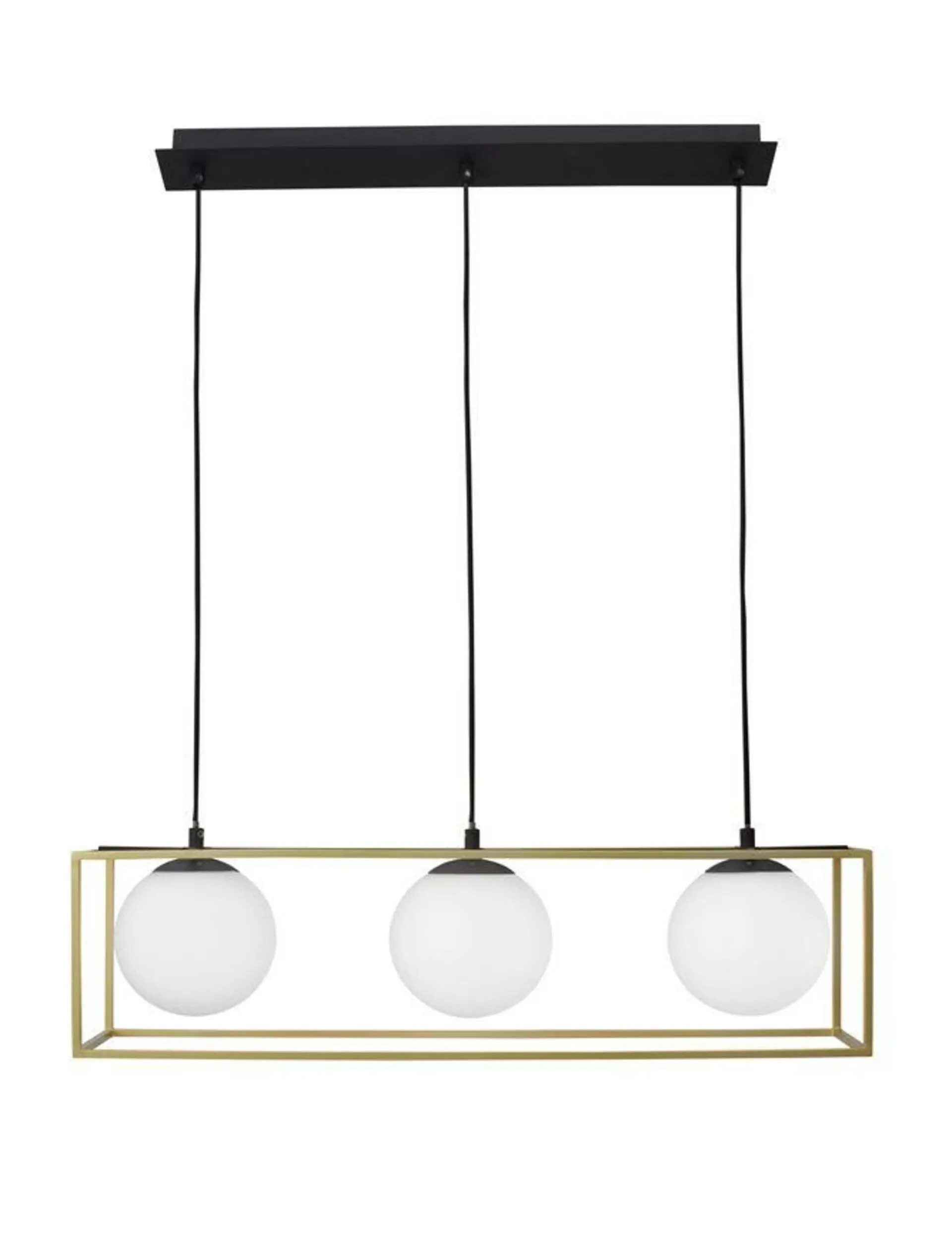 NOVA LUCE závěsné svítidlo JULIET mosaz a černý kov bílé opálové sklo E14 3x12W IP20 bez žárovky 9206402