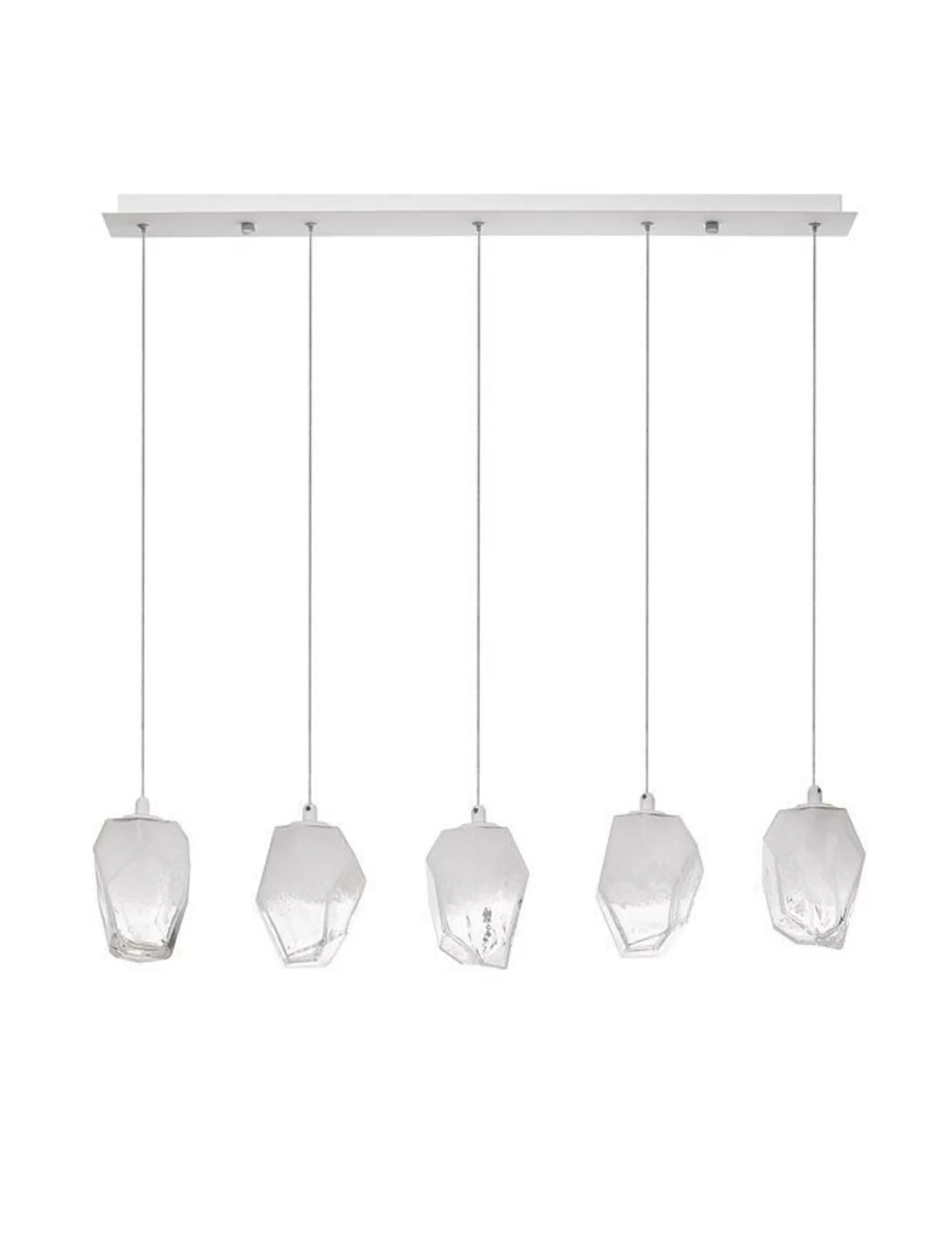 NOVA LUCE závěsné svítidlo ICE bílé sklo s přechody a bílý kov G9 5x5W 230V IP20 bez žárovky 9260235