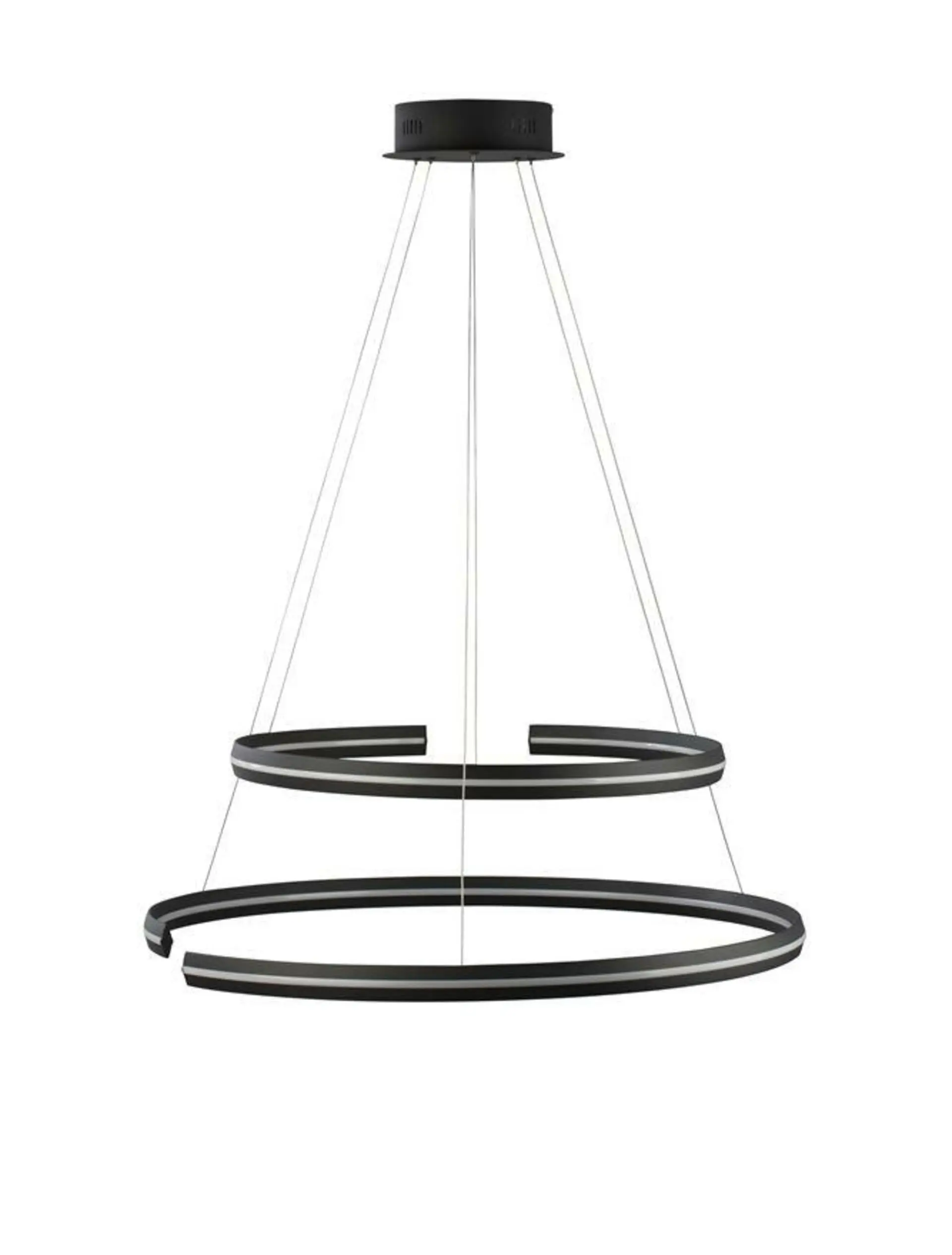 NOVA LUCE závěsné svítidlo TORRENTE černý hliník a akryl nastavitelné LED 93W 230V 3000K IP20 stmívatelné 9392012