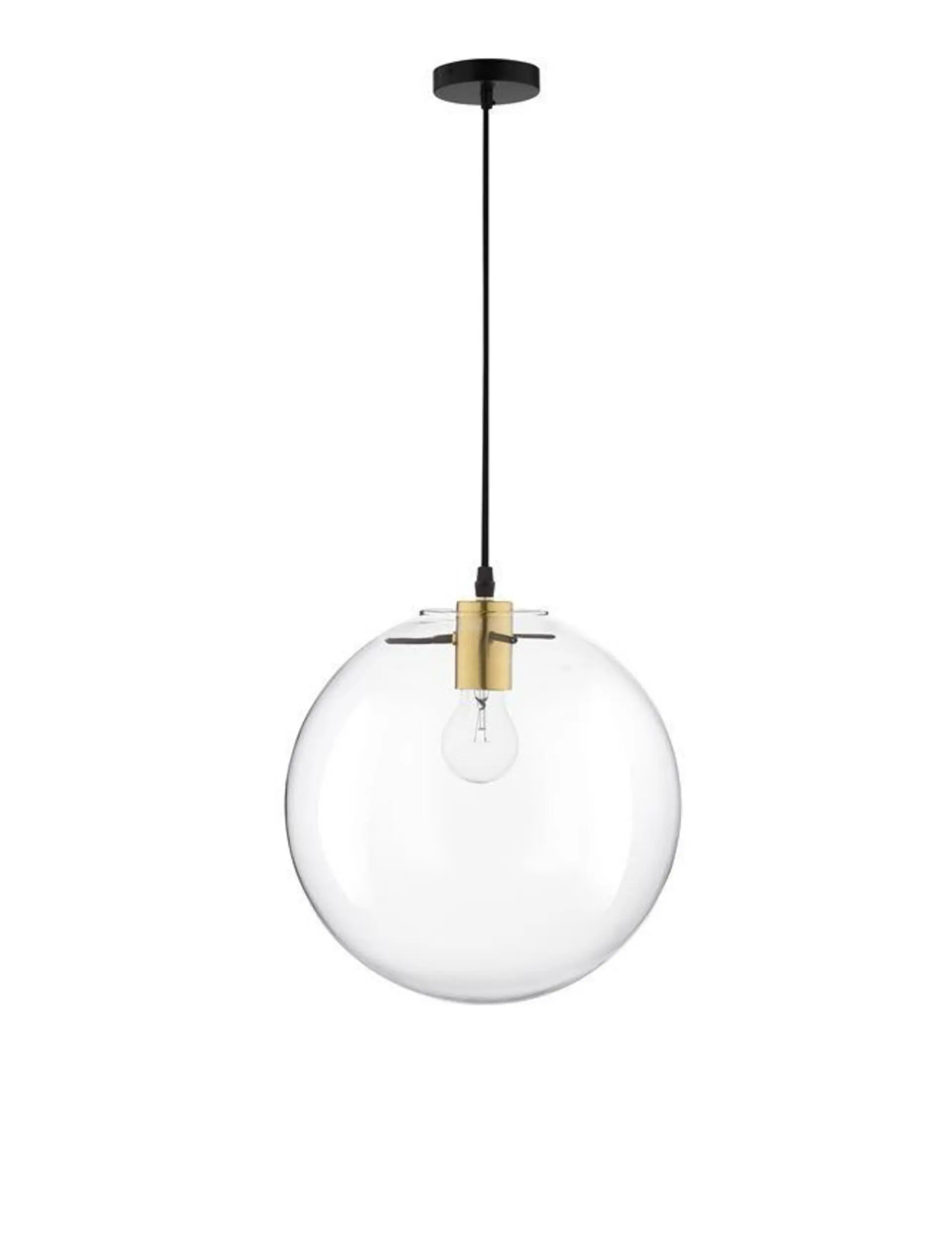 NOVA LUCE závěsné svítidlo MIRALE zlatý kov čiré sklo a černý PVC kabel E27 1x12W 230V IP20 bez žárovky 9416925