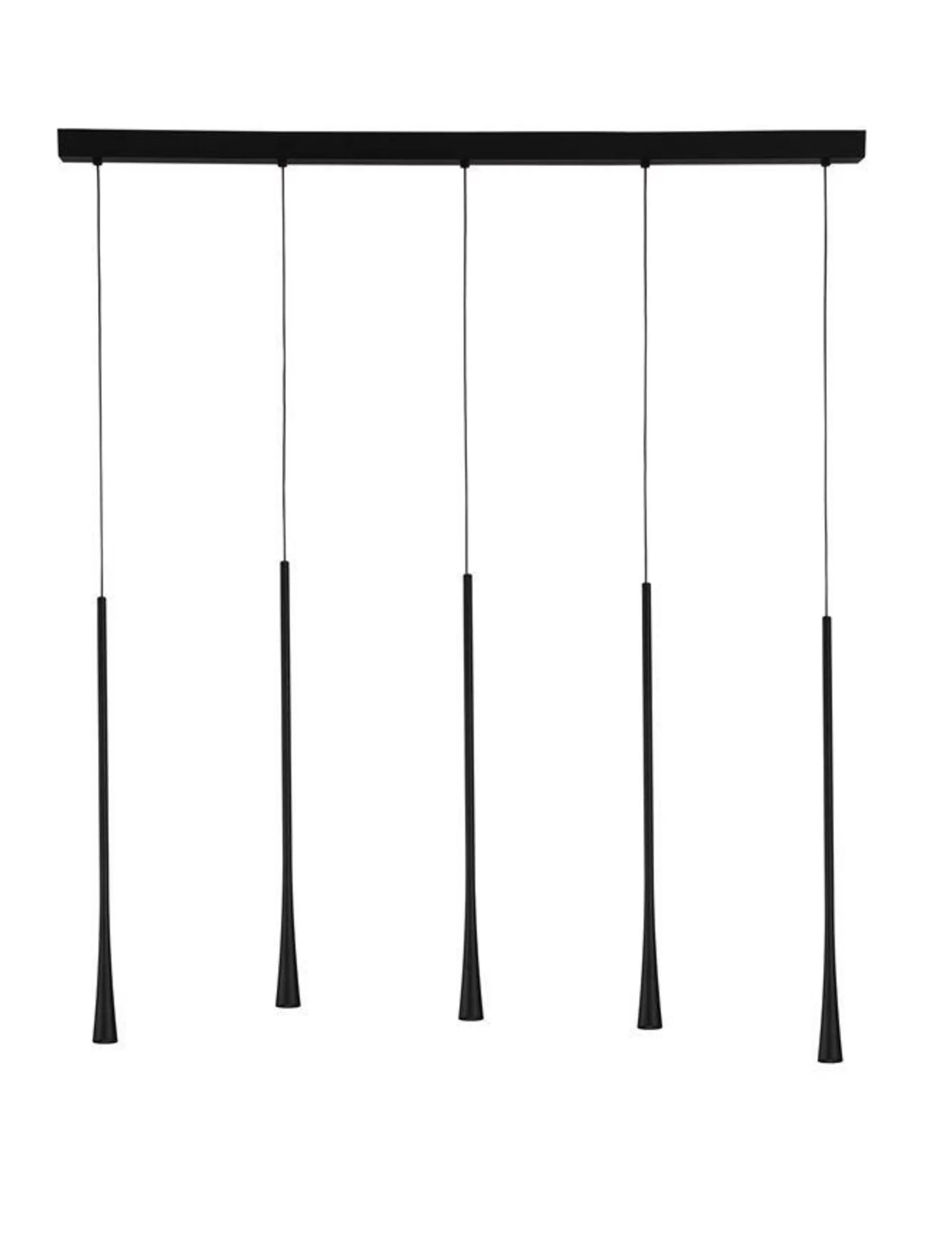 NOVA LUCE závěsné svítidlo GOCCIO černý hliník a ocel černý kabel LED 5x7W 230V 3000K IP20 9504001
