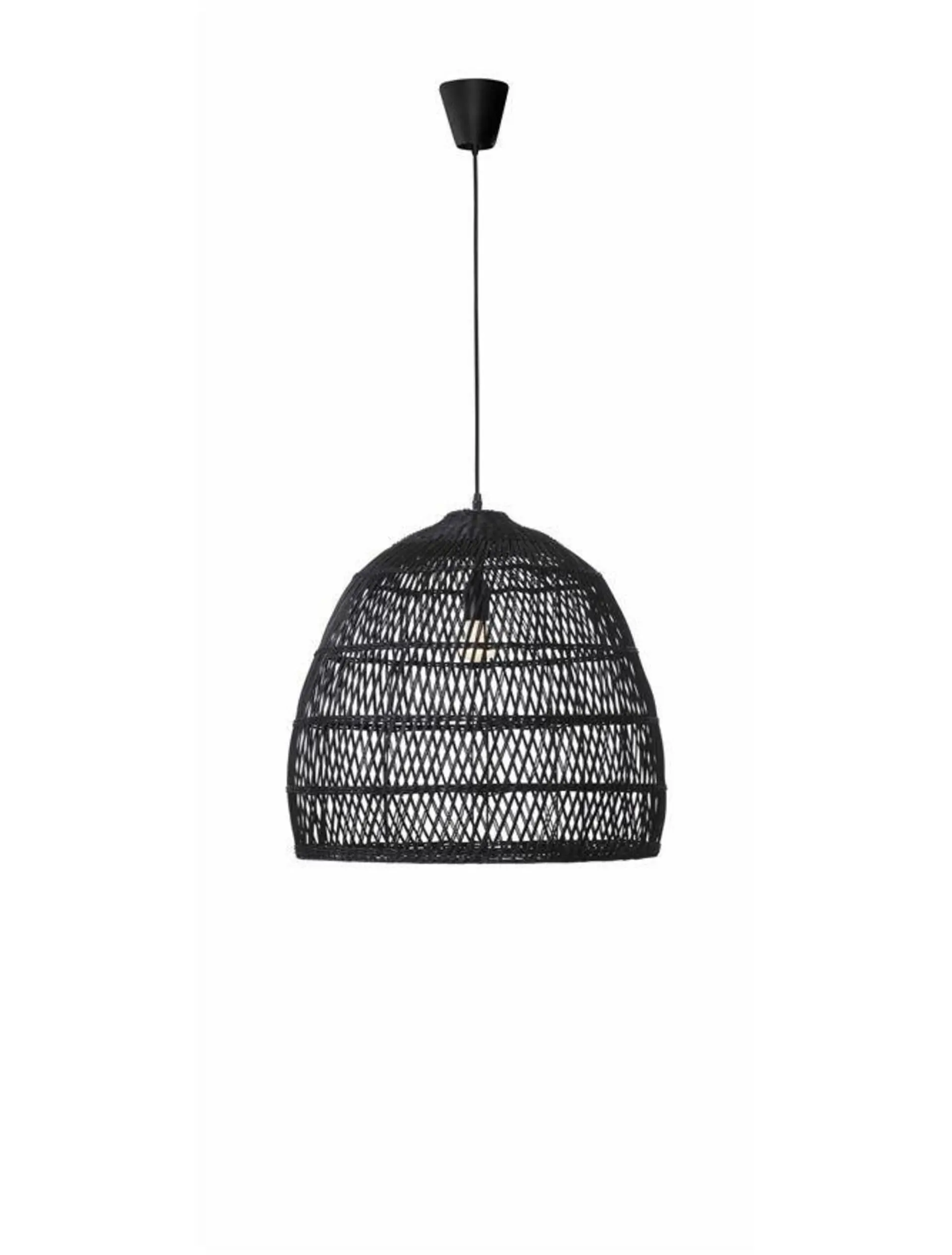 NOVA LUCE závěsné svítidlo DESTIN železo a ratan, černá barva E27 1x12W IP20 bez žárovky 9586691
