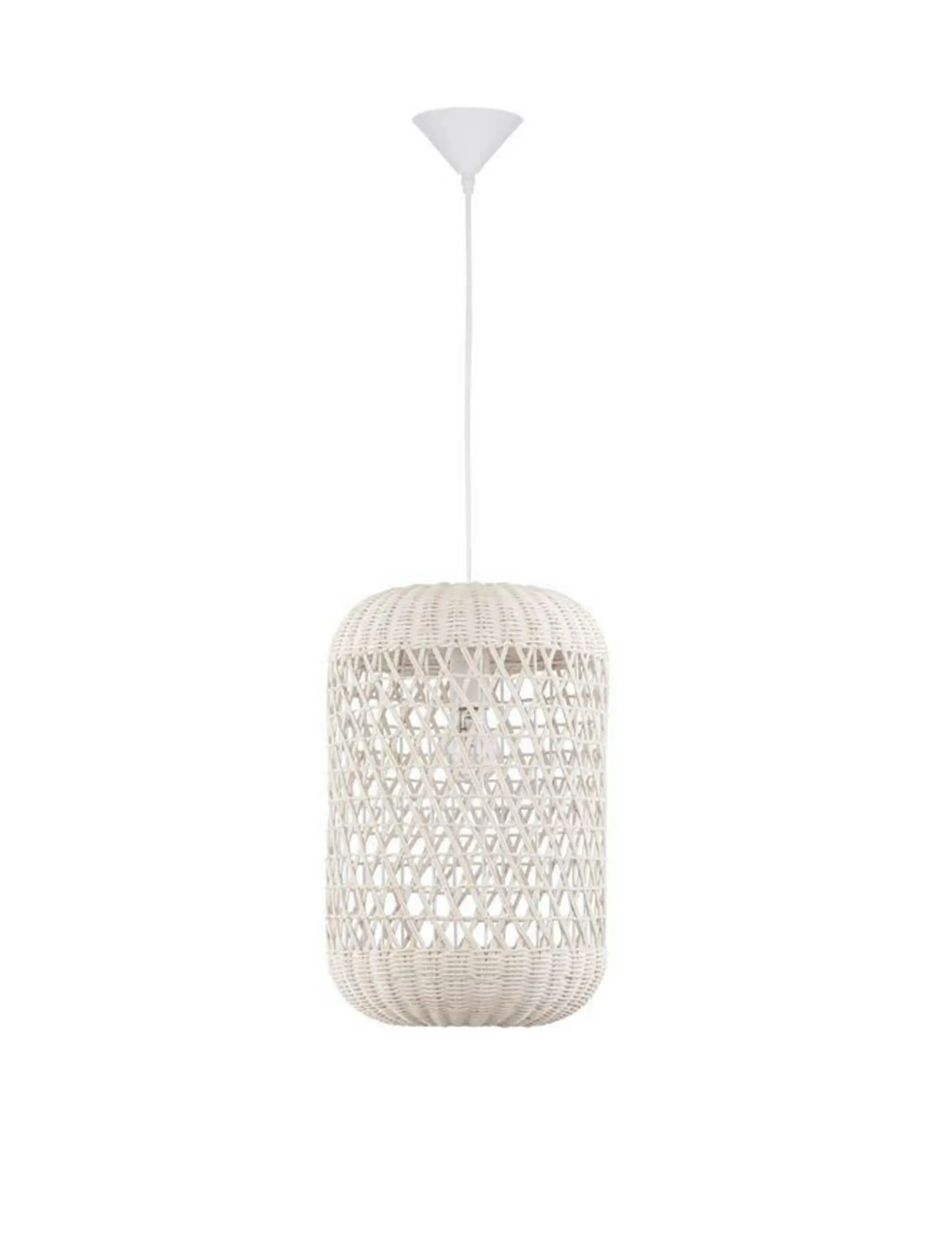 NOVA LUCE závěsné svítidlo AURORA bílý ratan bílý kabel E27 1x12W IP20 bez žárovky 9587162