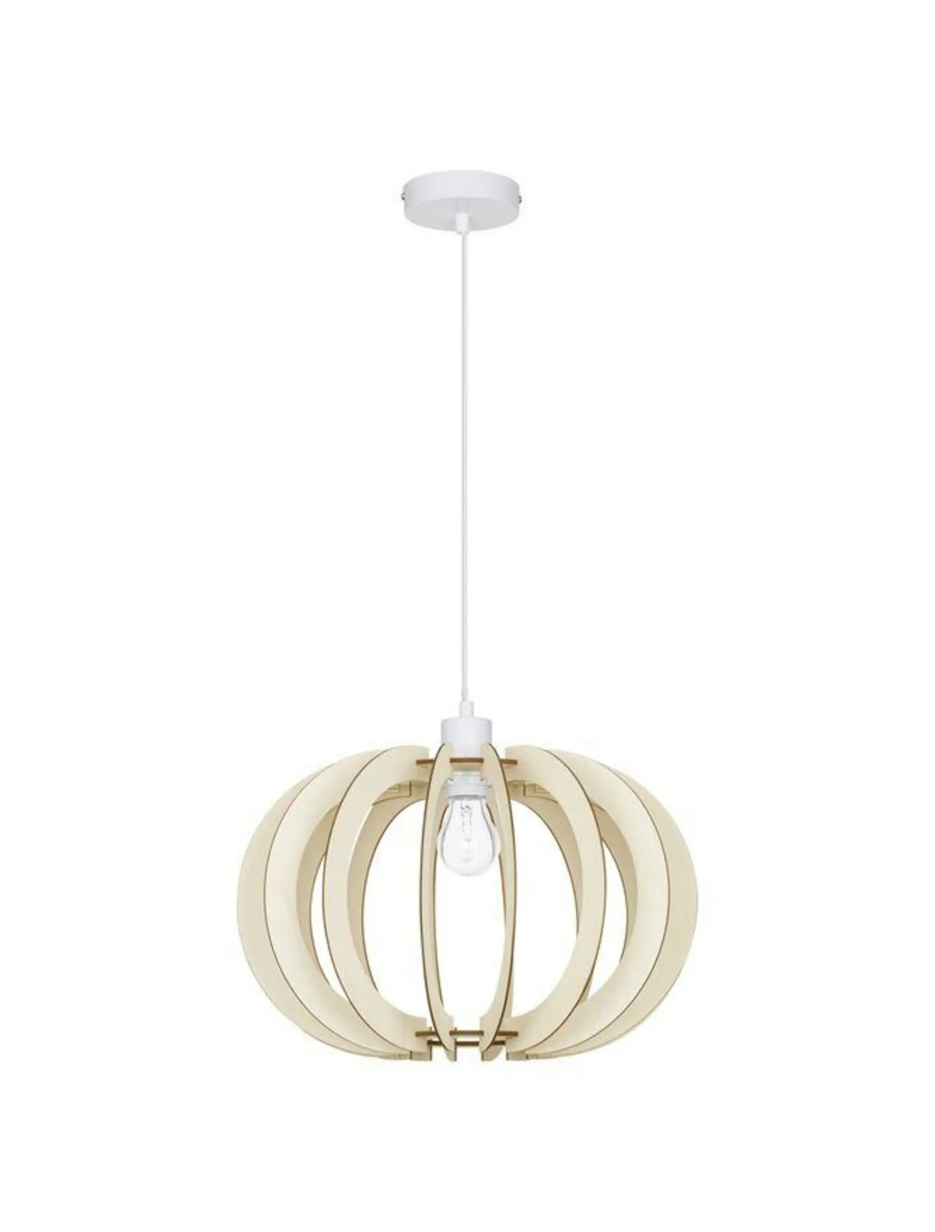NOVA LUCE závěsné svítidlo OTTOLINE bílý kov přírodní dřevo E27 1x12W 230V IP20 bez žárovky 9620123