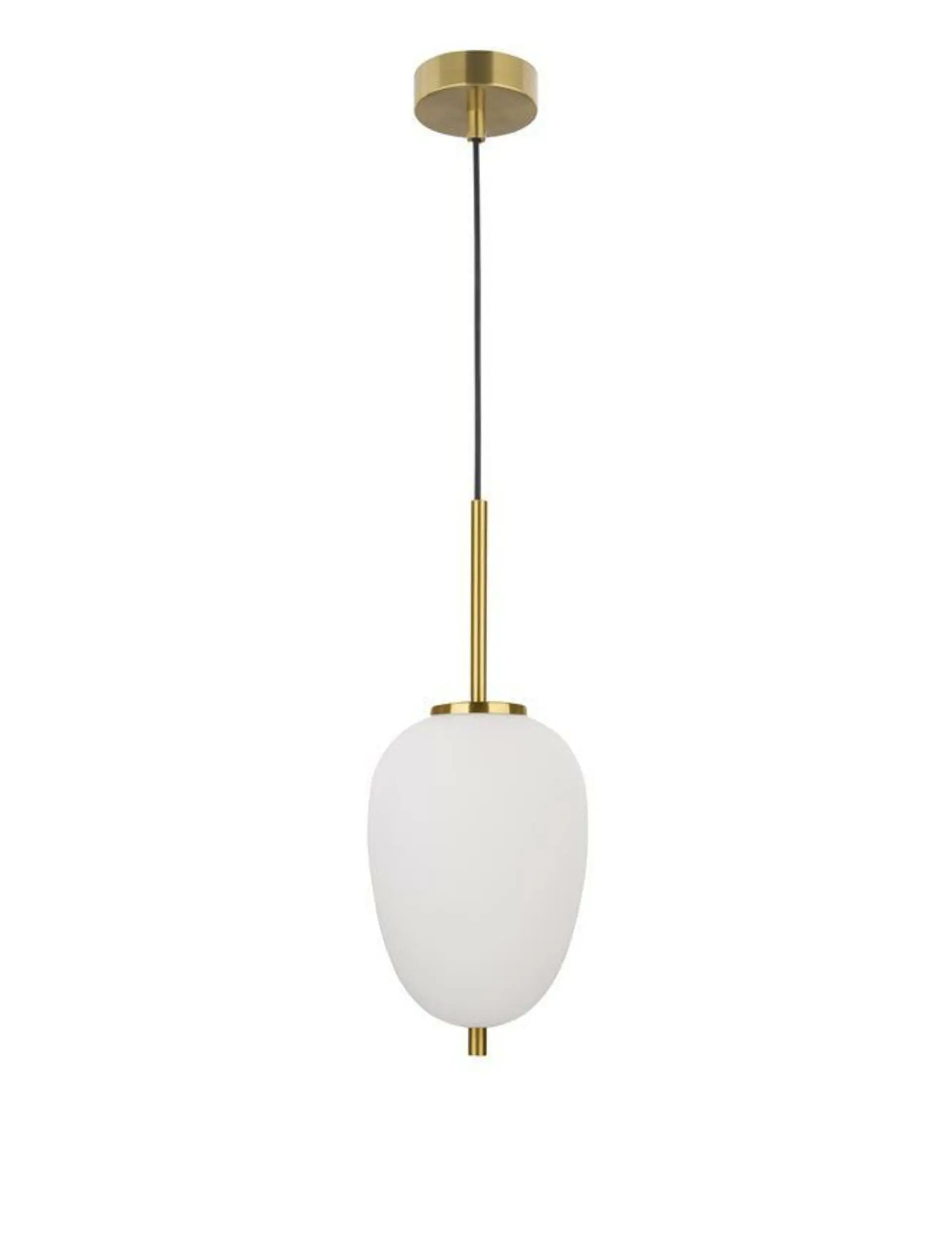 NOVA LUCE závěsné svítidlo LATO opálové sklo antický mosazný kov černý kabel E14 1x5W 230V IP20 bez žárovky 9624066