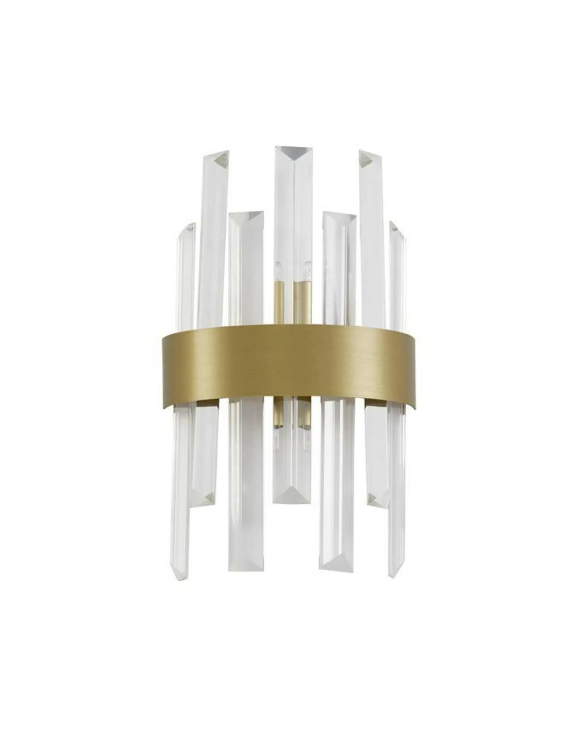 NOVA LUCE nástěnné svítidlo CROWN saténový zlatý kov čirý křišťál (7 ks) G9 1x5W 230V IP20 bez žárovky 9695220