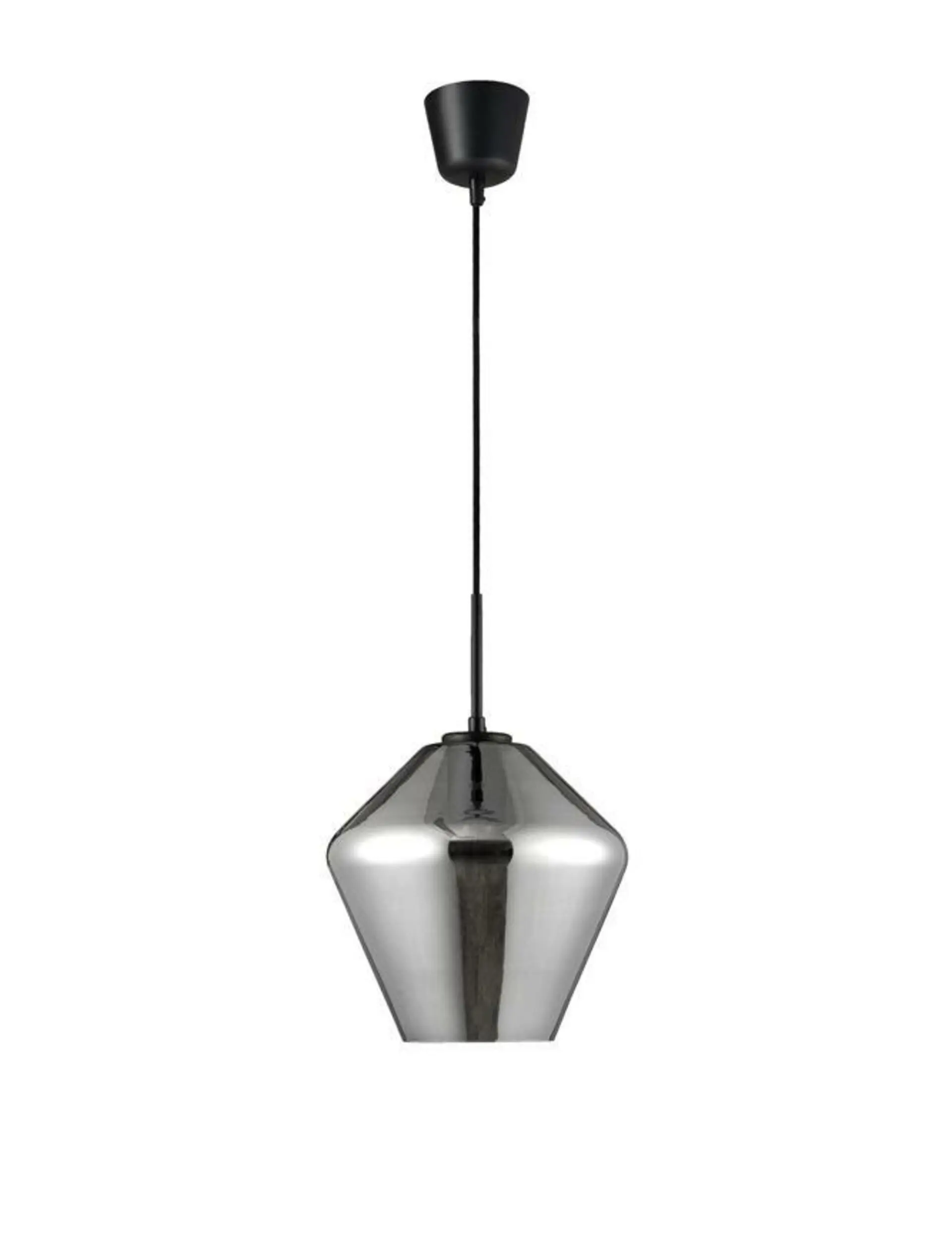 NOVA LUCE závěsné svítidlo VEIRO chromové sklo černý kov černý kabel E27 1x12W 230V IP20 bez žárovky 9724102