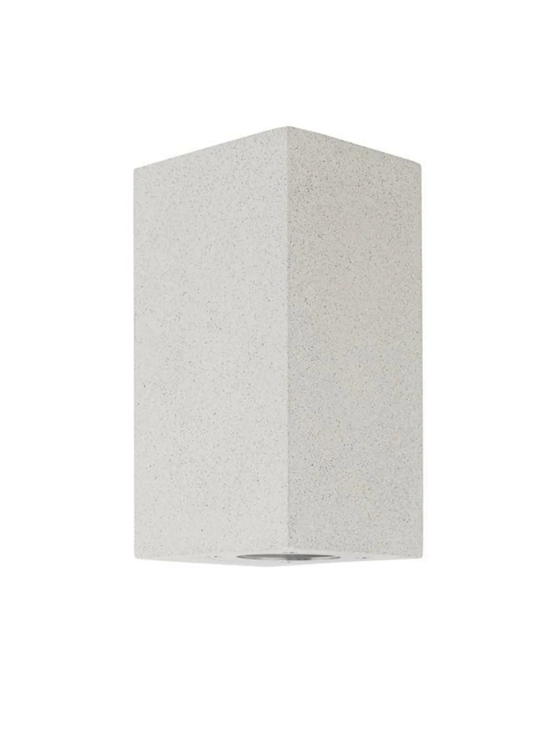 NOVA LUCE venkovní nástěnné svítidlo FUENTO bílý pískovec skleněný difuzor GU10 2x7W IP65 100-240V bez žárovky světlo nahoru a dolů 9790551