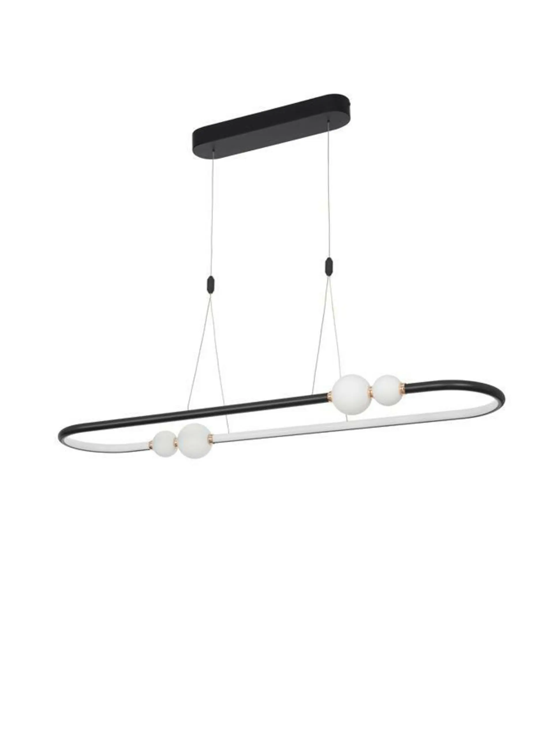 NOVA LUCE závěsné svítidlo CELIA stmívatelné černý hliník opálové sklo LED 44.2W 230V 3000K IP20 stmívatelné 9820603